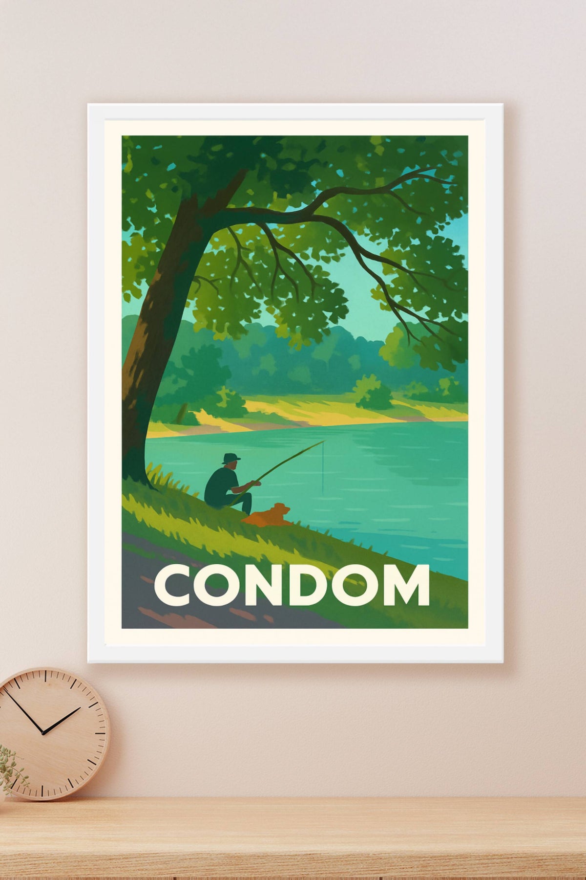 Affiche Condom — Sérénité au bord de l'eau · poster d'art de Condom