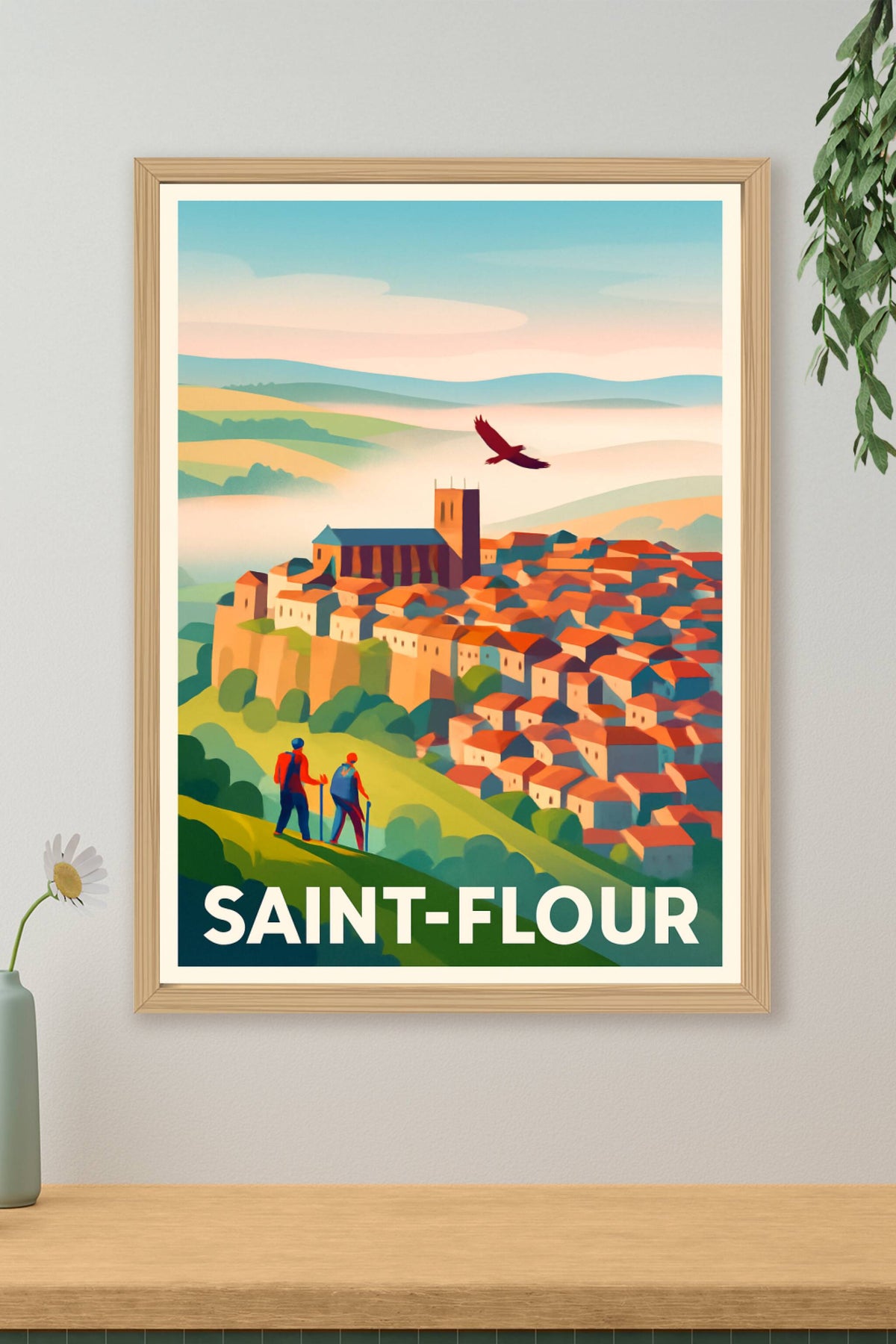 Affiche Saint-Flour — Panorama authentique au cœur de l'Auvergne · poster d'art de Saint-Flour