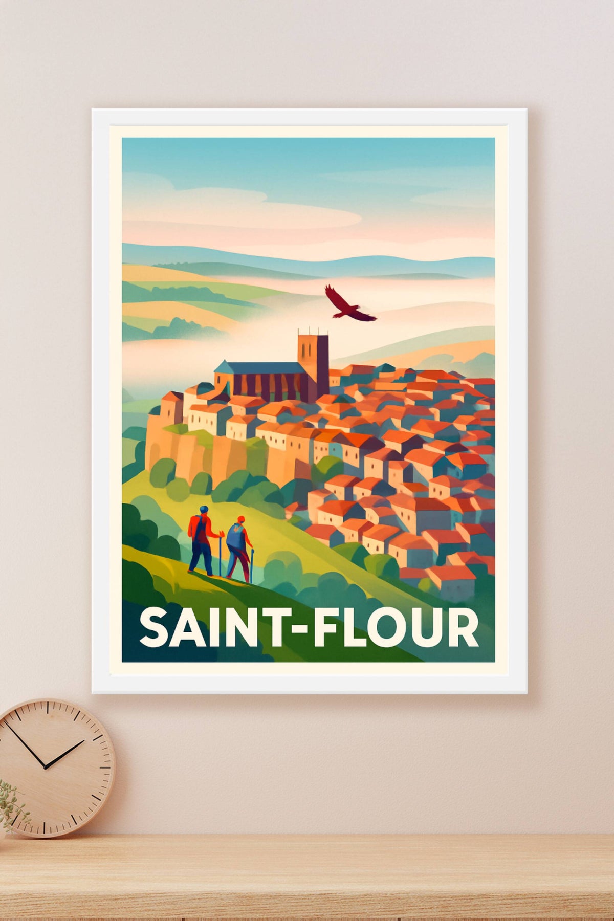 Affiche Saint-Flour — Panorama authentique au cœur de l'Auvergne · poster d'art de Saint-Flour