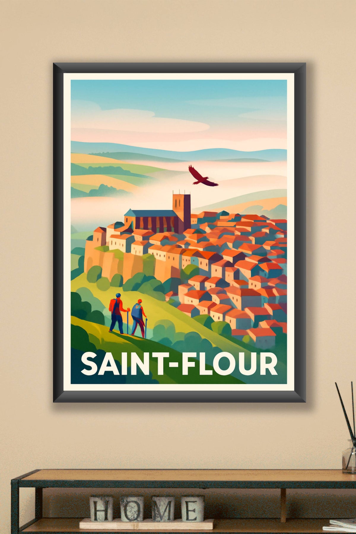 Affiche Saint-Flour — Panorama authentique au cœur de l'Auvergne · poster d'art de Saint-Flour