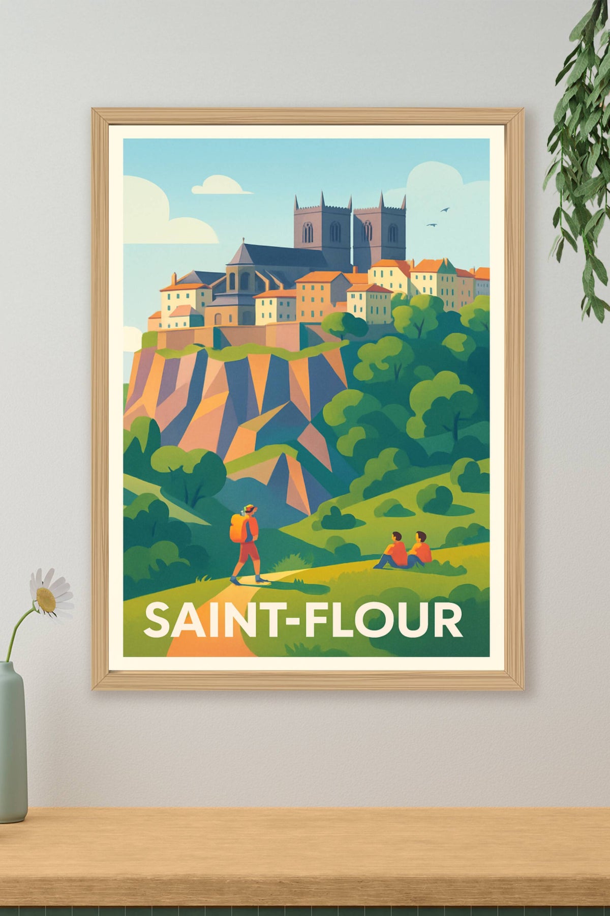 Affiche Saint-Flour — L'escapade nature et patrimoine · poster d'art de Saint-Flour