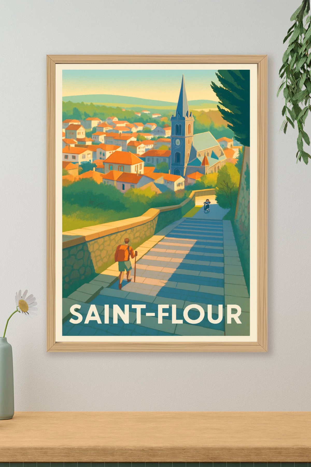 Affiche Saint-Flour — Promenade lumineuse au cœur de la cité · poster d'art de Saint-Flour