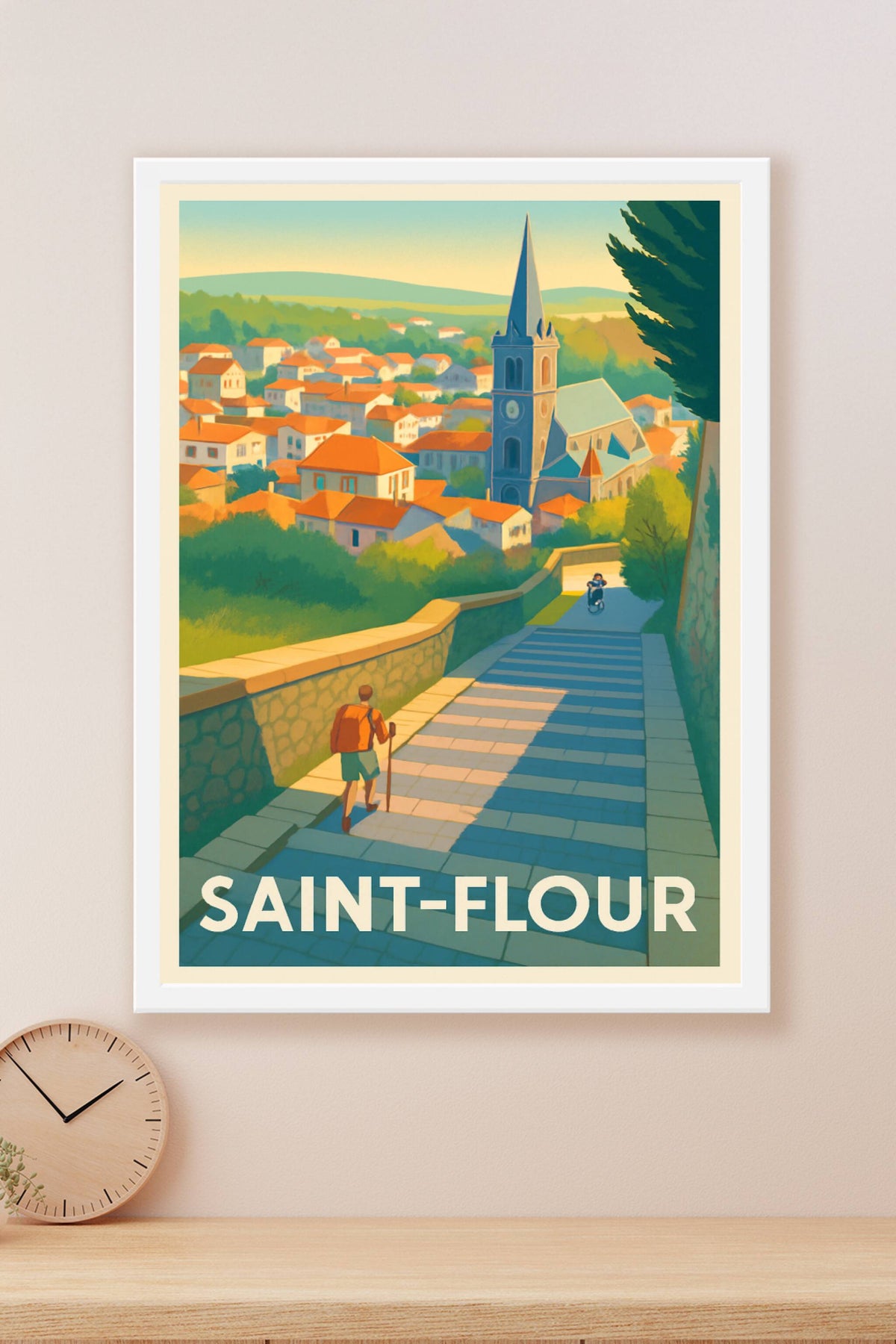 Affiche Saint-Flour — Promenade lumineuse au cœur de la cité · poster d'art de Saint-Flour