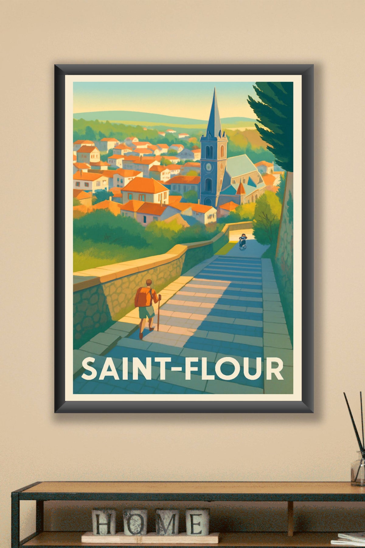Affiche Saint-Flour — Promenade lumineuse au cœur de la cité · poster d'art de Saint-Flour