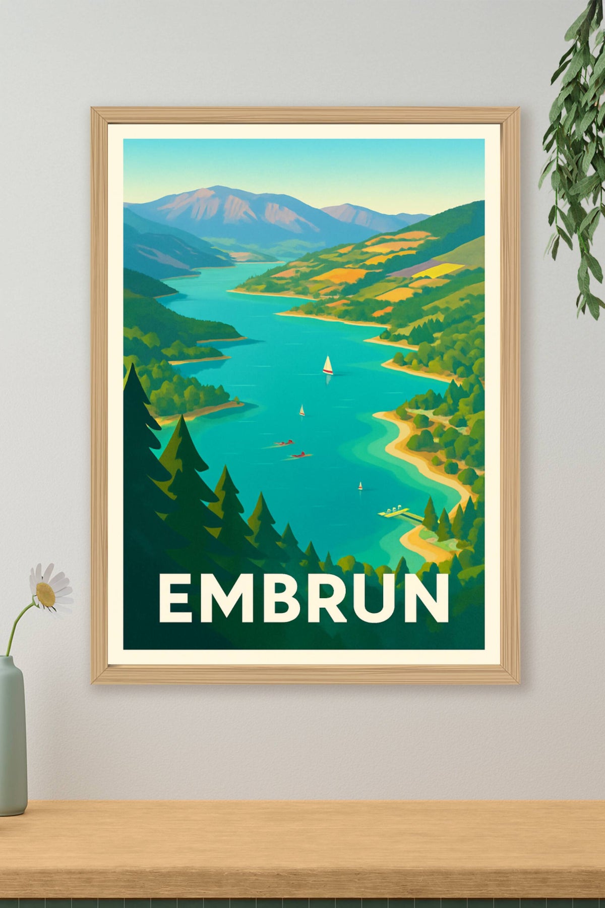 Affiche Embrun — Évasion nautique au cœur des Alpes · poster d'art de Embrun