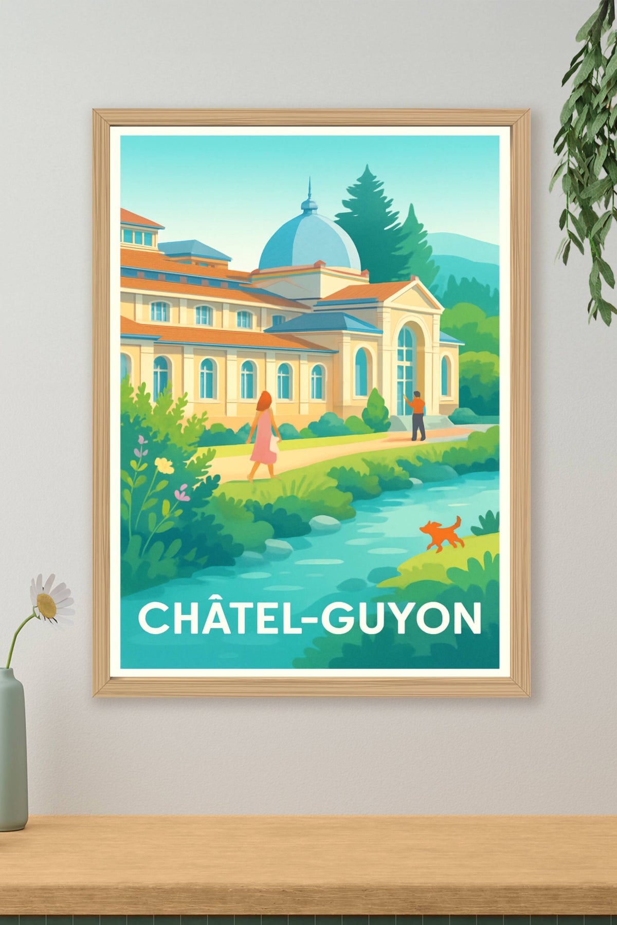Affiche Châtel-Guyon — Évasion et sérénité au cœur de la nature · poster d'art de Châtel-Guyon