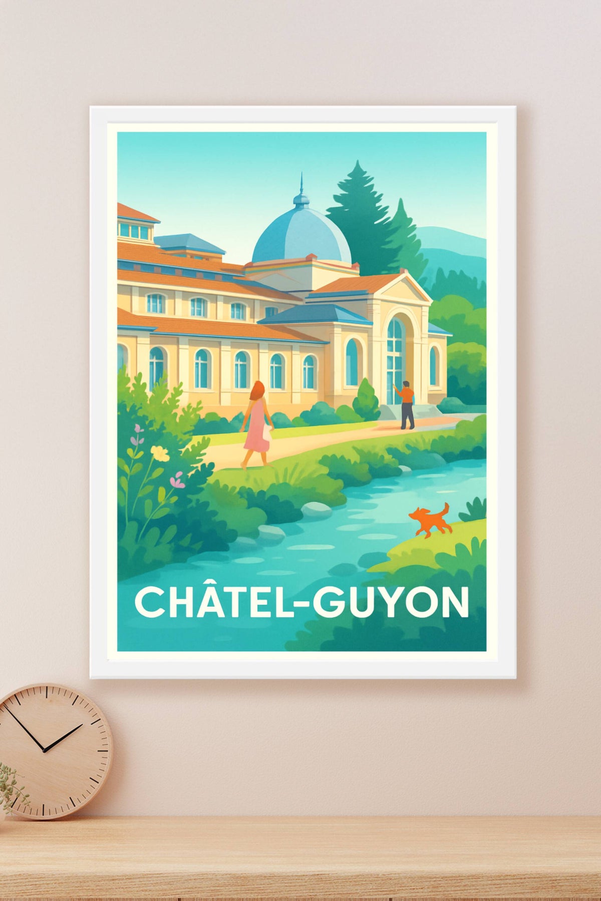 Affiche Châtel-Guyon — Évasion et sérénité au cœur de la nature · poster d'art de Châtel-Guyon