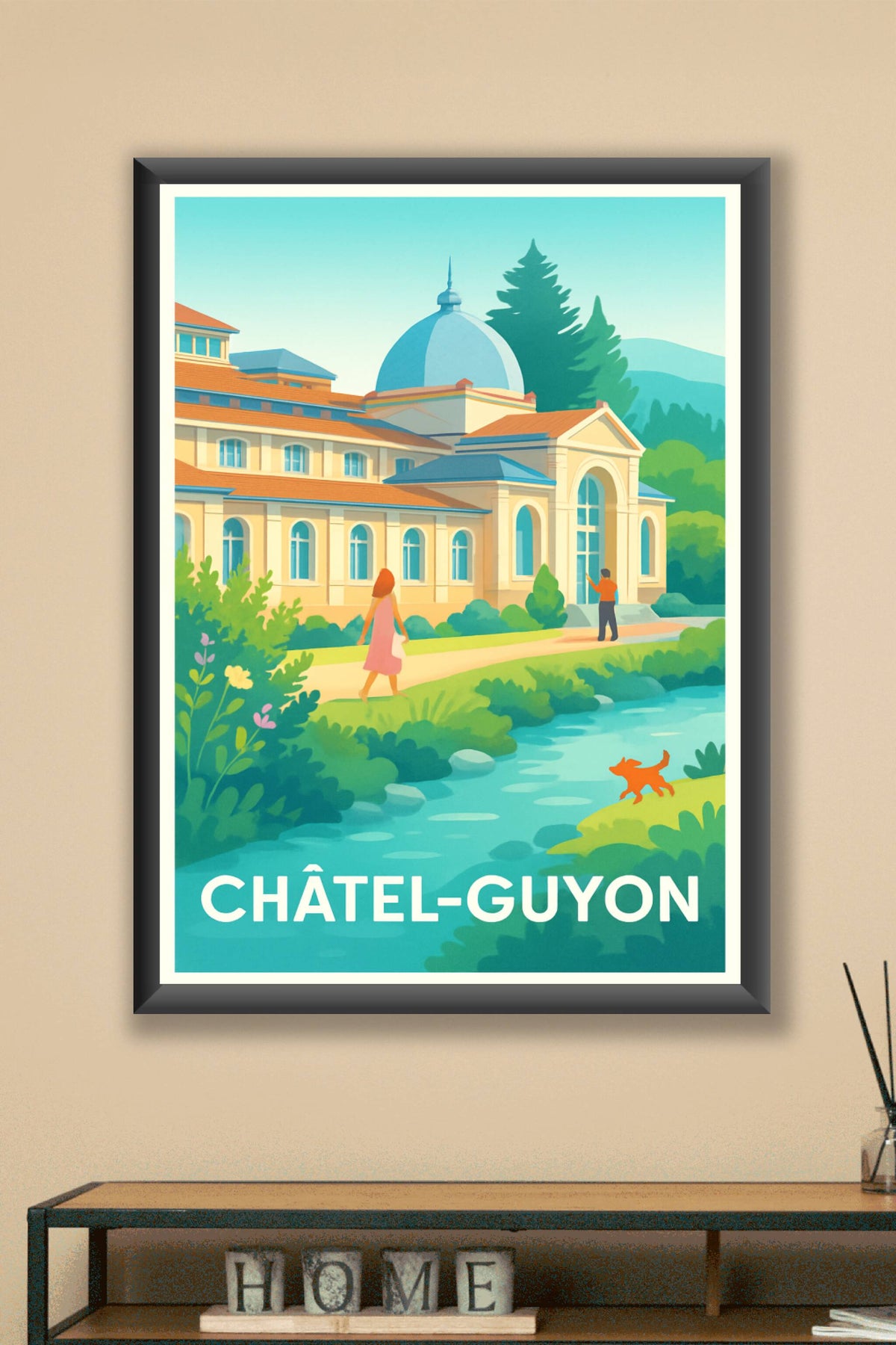 Affiche Châtel-Guyon — Évasion et sérénité au cœur de la nature · poster d'art de Châtel-Guyon