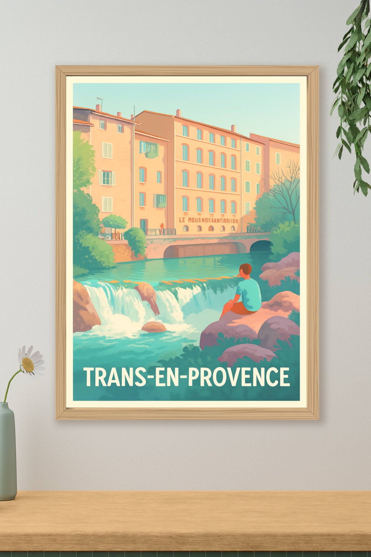 Affiche Trans-en-Provence — Sérénité au fil de l'eau · poster d'art de Trans-en-Provence