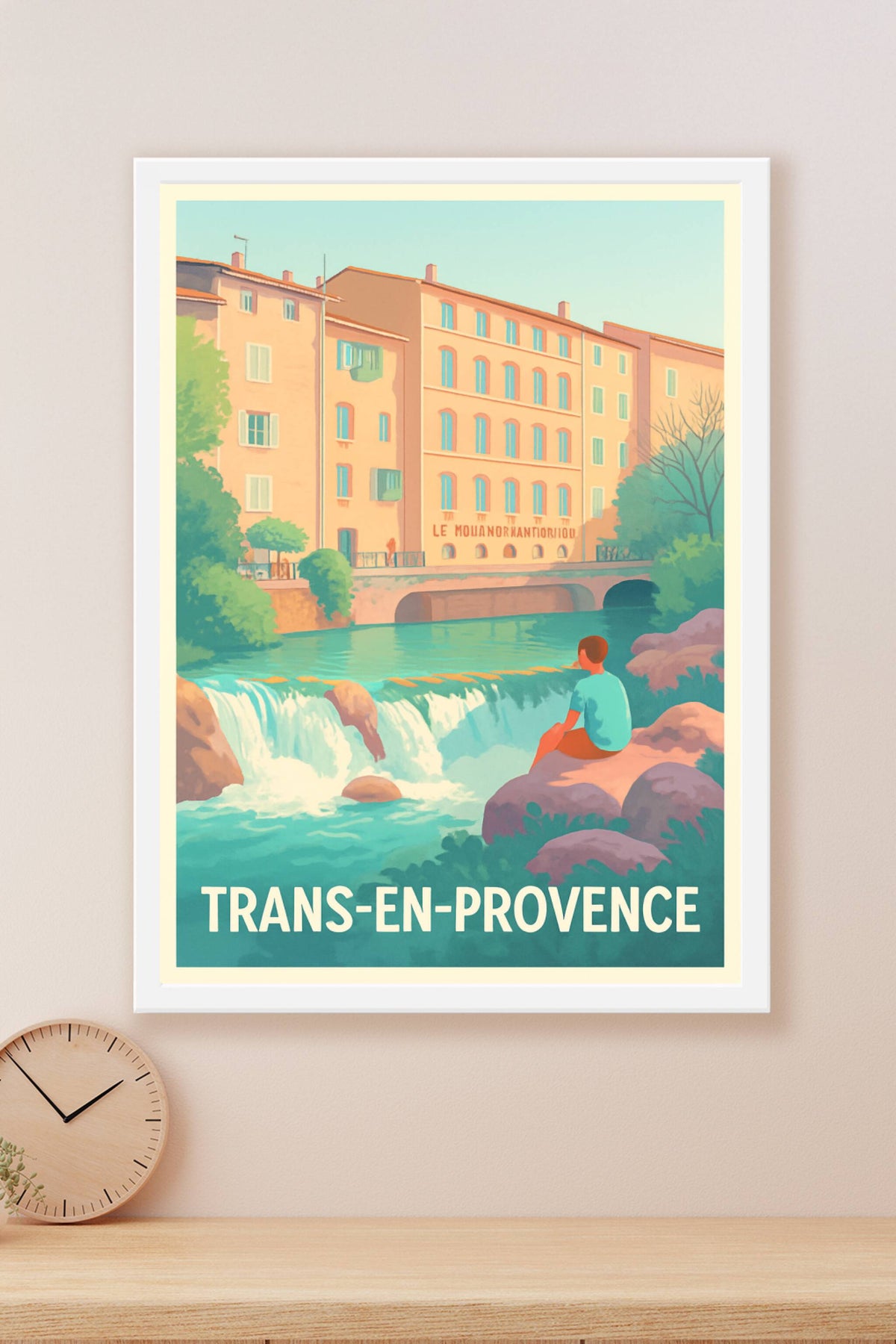 Affiche Trans-en-Provence — Sérénité au fil de l'eau · poster d'art de Trans-en-Provence
