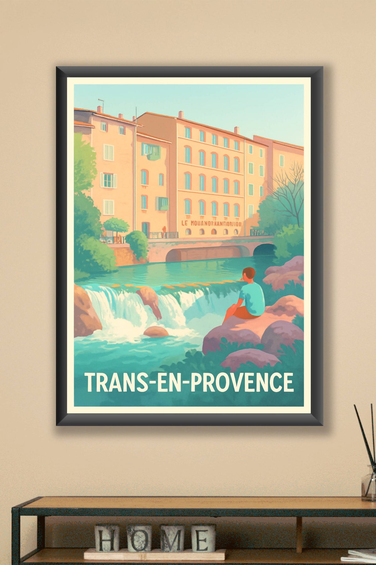 Affiche Trans-en-Provence — Sérénité au fil de l'eau · poster d'art de Trans-en-Provence