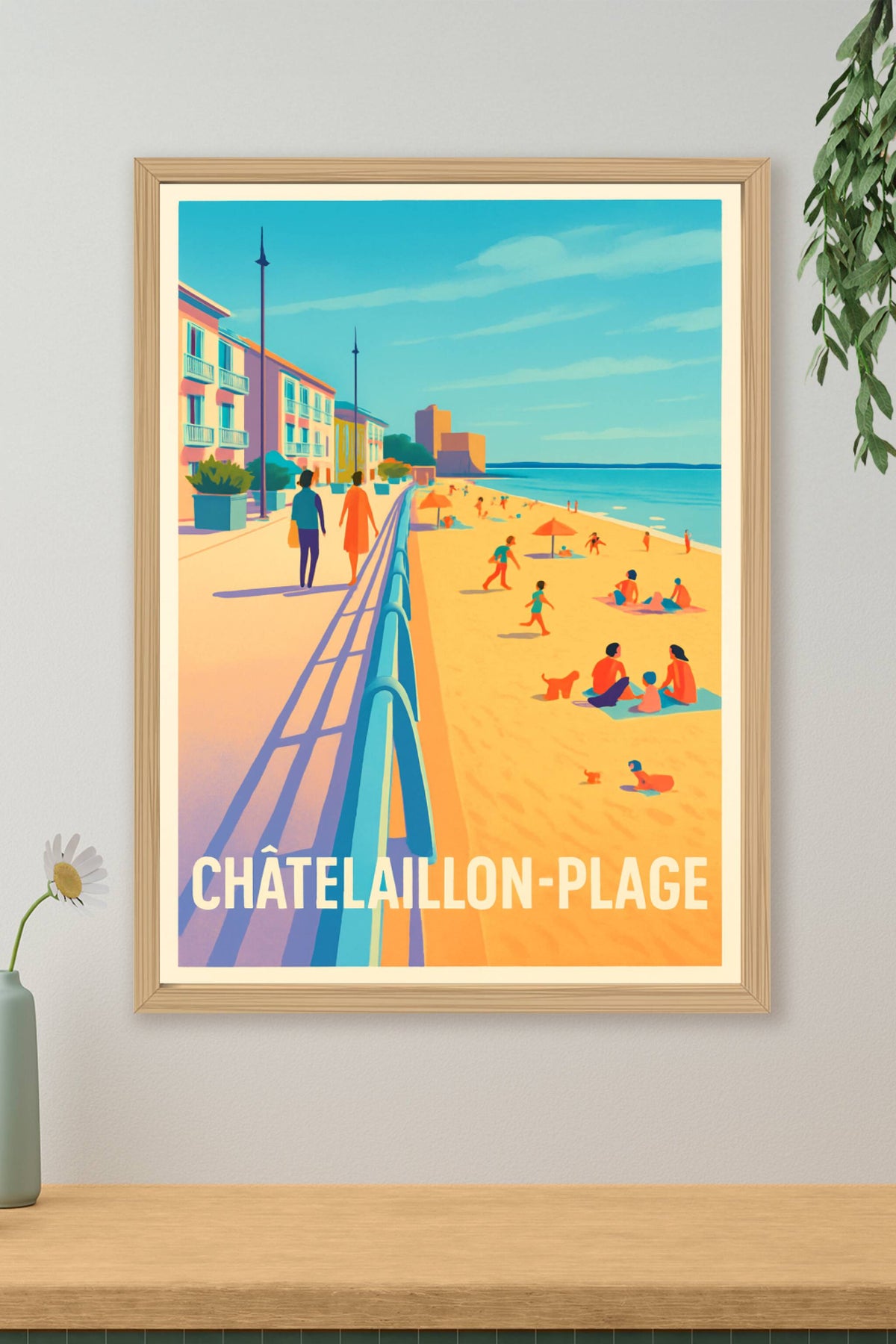 Affiche Châtelaillon-Plage — Escapade ensoleillée au bord de l'océan · poster d'art de Châtelaillon-Plage