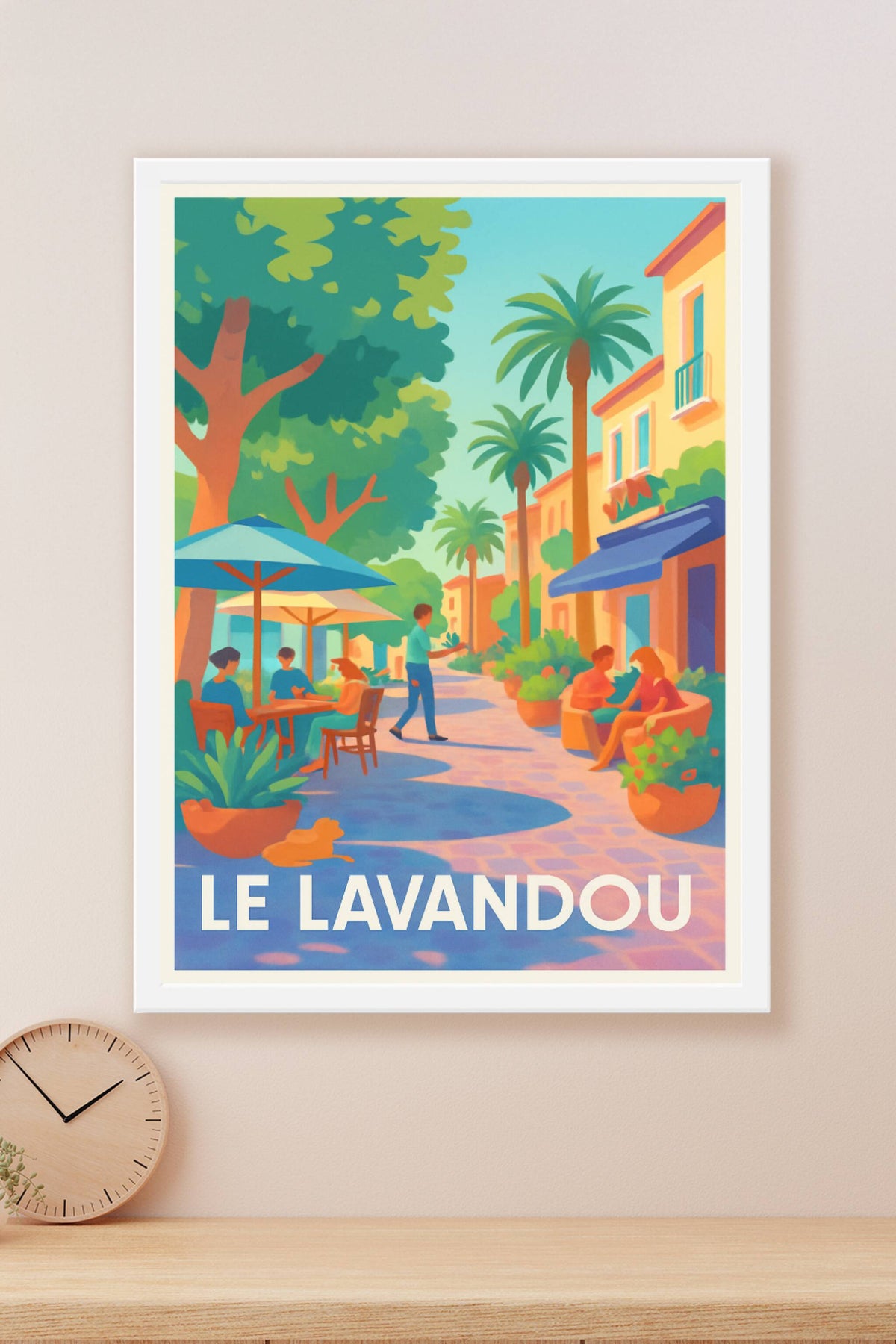 Affiche Le Lavandou — Promenade ensoleillée au cœur de la Méditerranée · poster d'art de Le Lavandou
