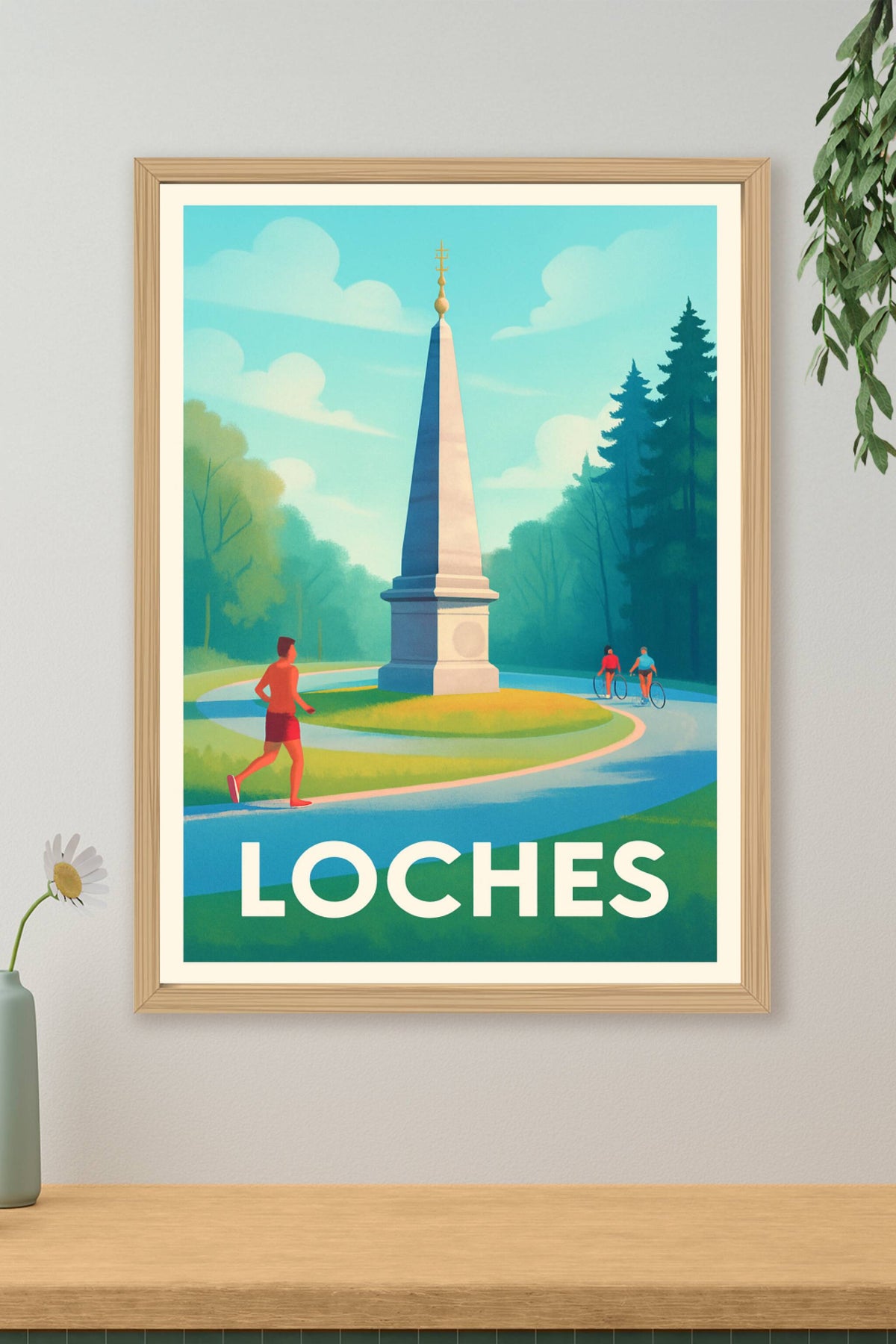 Affiche Loches — Harmonie entre nature et patrimoine · poster d'art de Loches