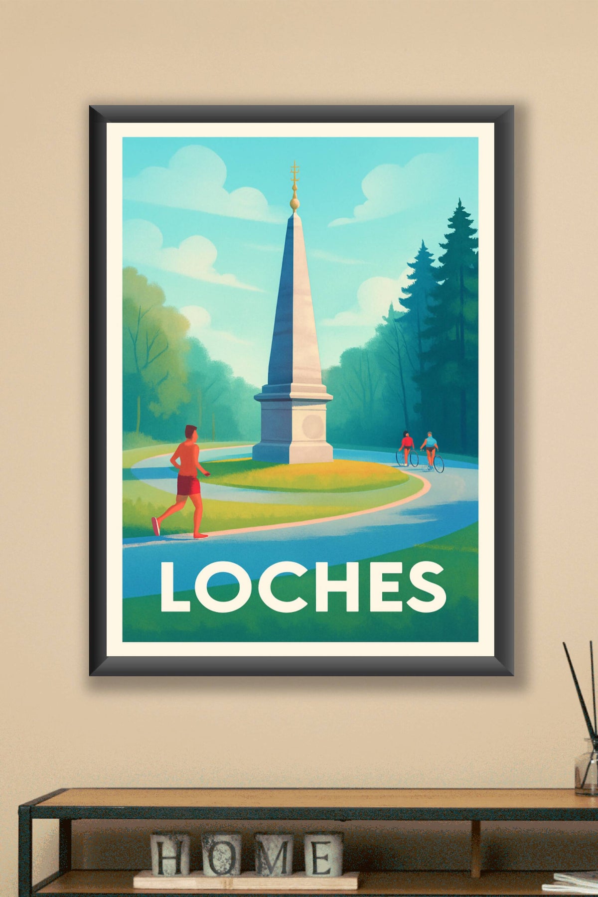 Affiche Loches — Harmonie entre nature et patrimoine · poster d'art de Loches