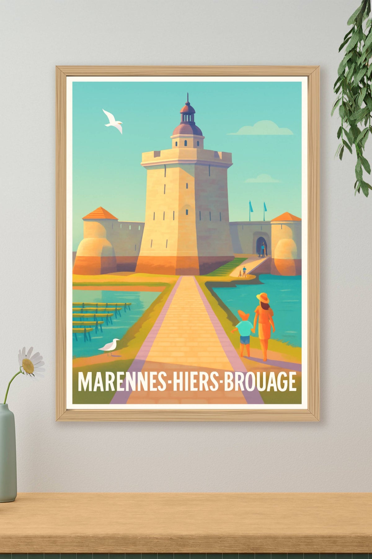 Affiche Marennes-Hiers-Brouage — Promenade au cœur de l'histoire · poster d'art de Marennes-Hiers-Brouage