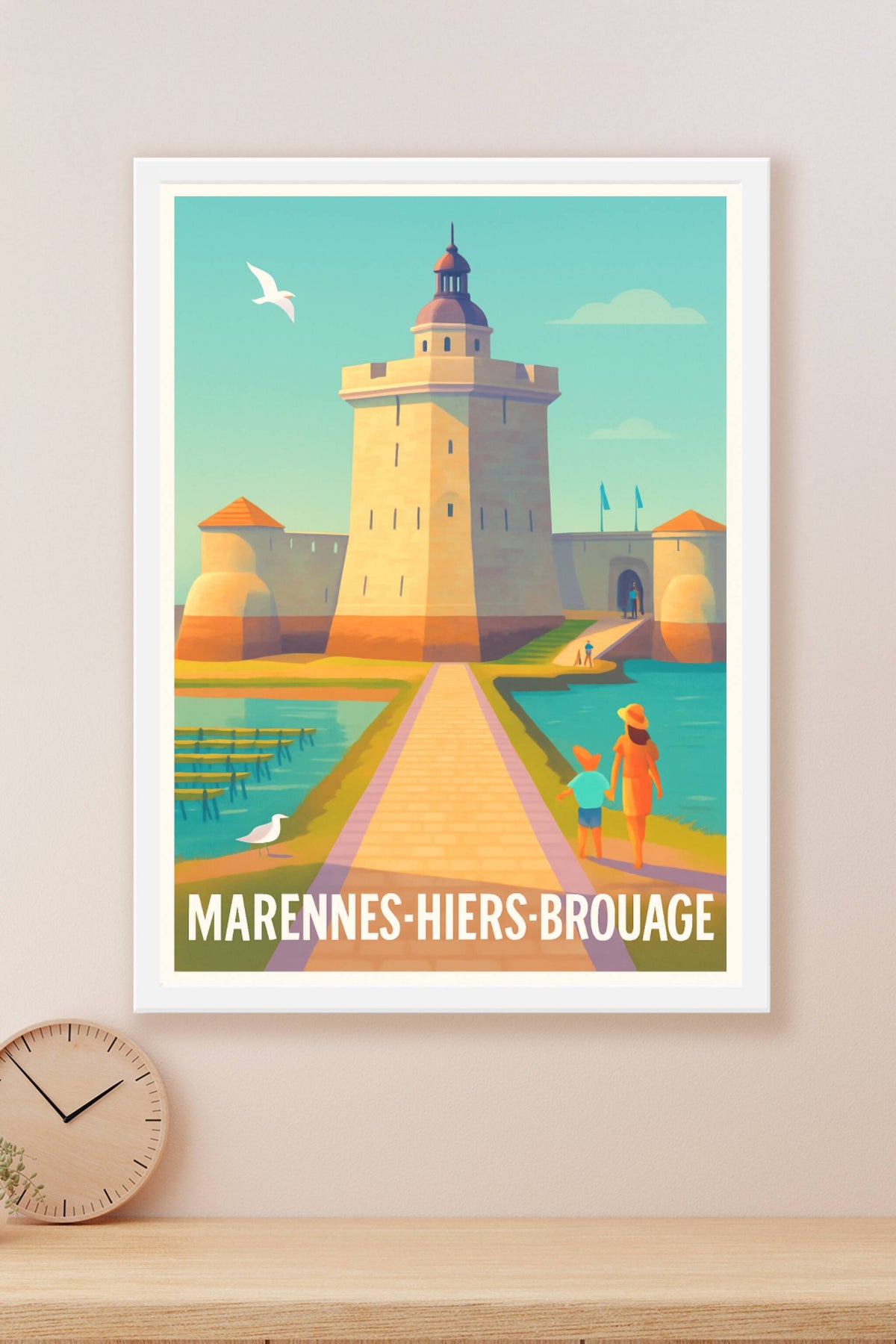 Affiche Marennes-Hiers-Brouage — Promenade au cœur de l'histoire · poster d'art de Marennes-Hiers-Brouage