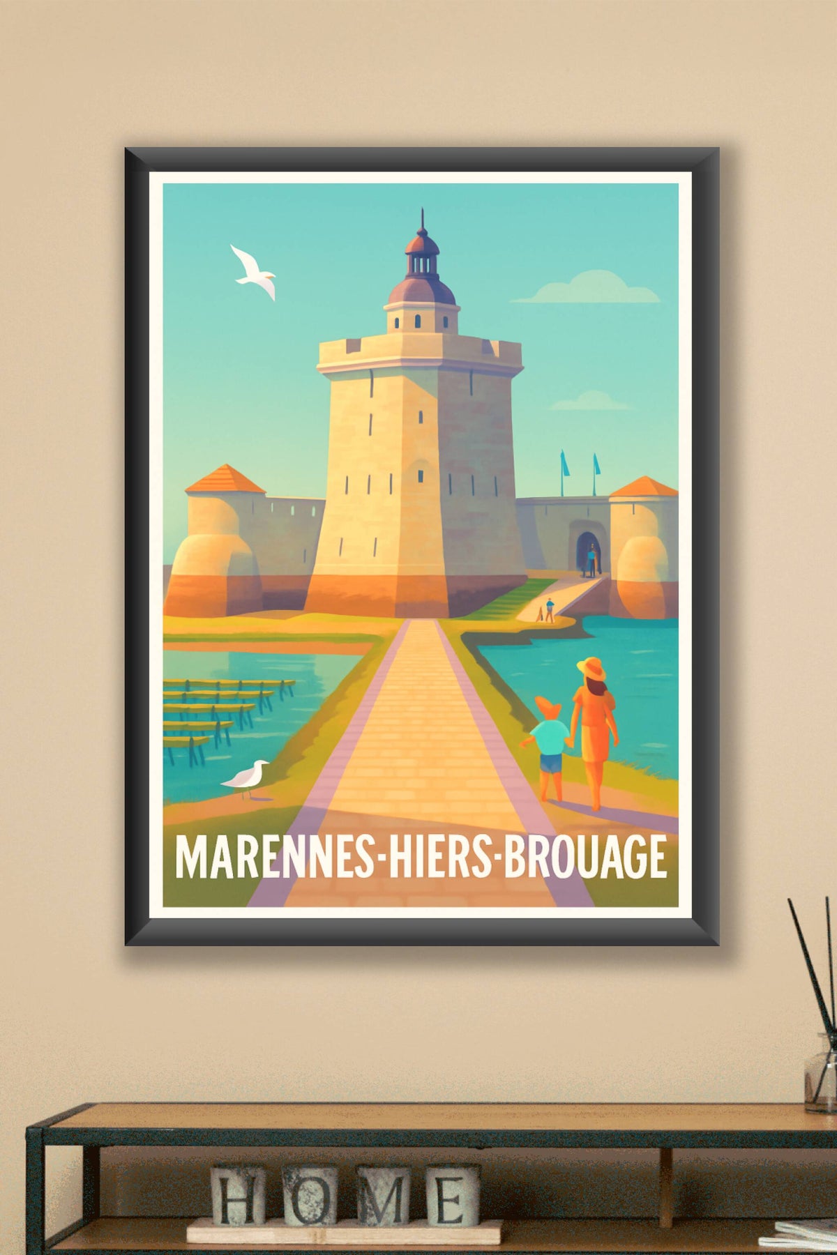 Affiche Marennes-Hiers-Brouage — Promenade au cœur de l'histoire · poster d'art de Marennes-Hiers-Brouage