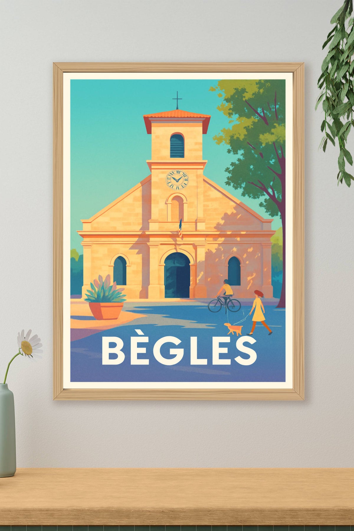 Affiche Bègles — Tranquillité et charme au cœur de la ville · poster d'art de Bègles