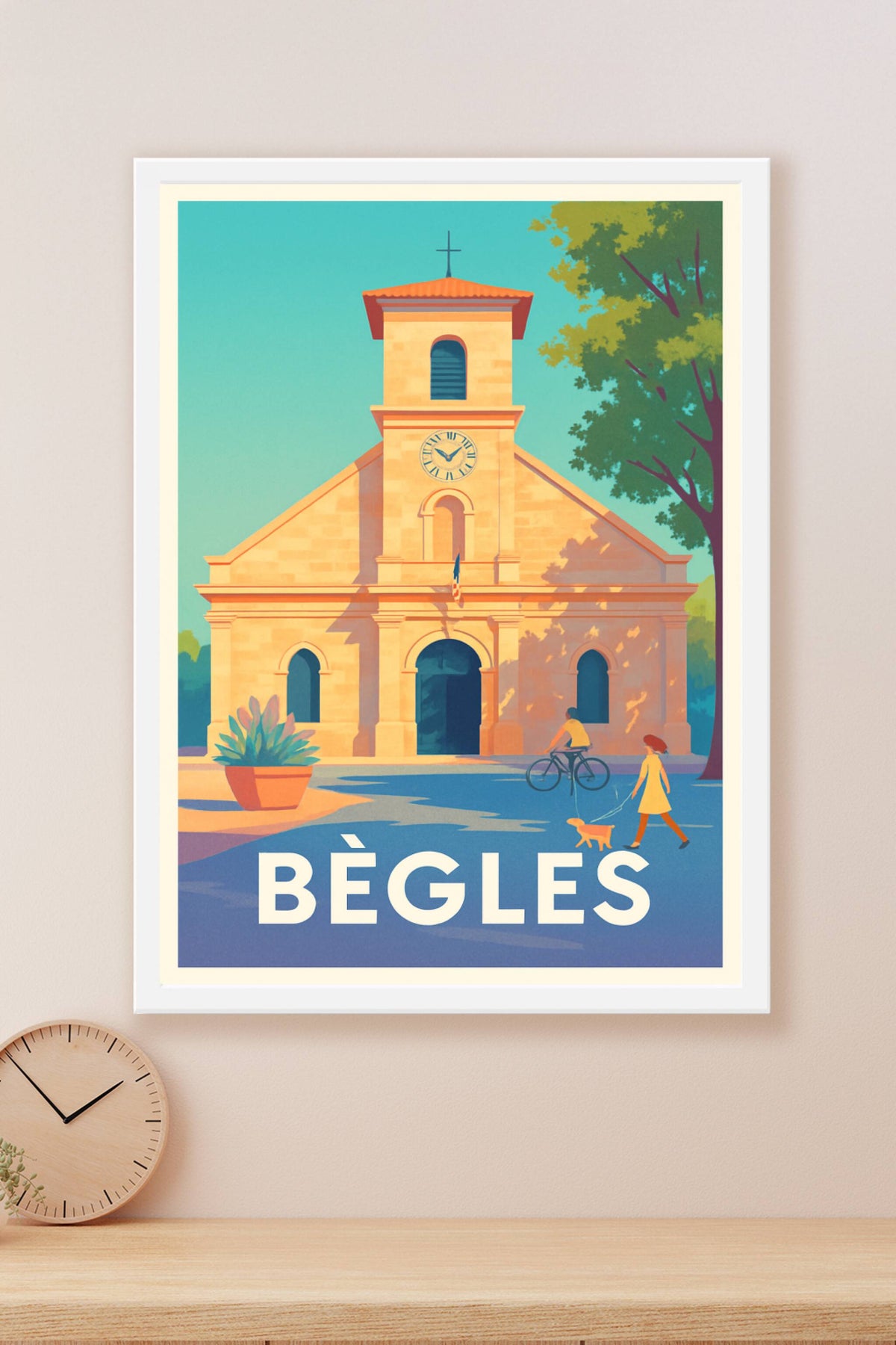 Affiche Bègles — Tranquillité et charme au cœur de la ville · poster d'art de Bègles