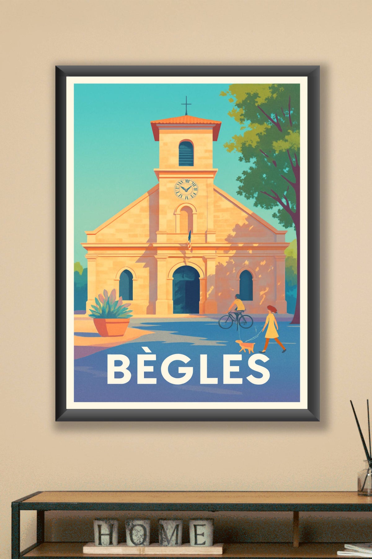 Affiche Bègles — Tranquillité et charme au cœur de la ville · poster d'art de Bègles