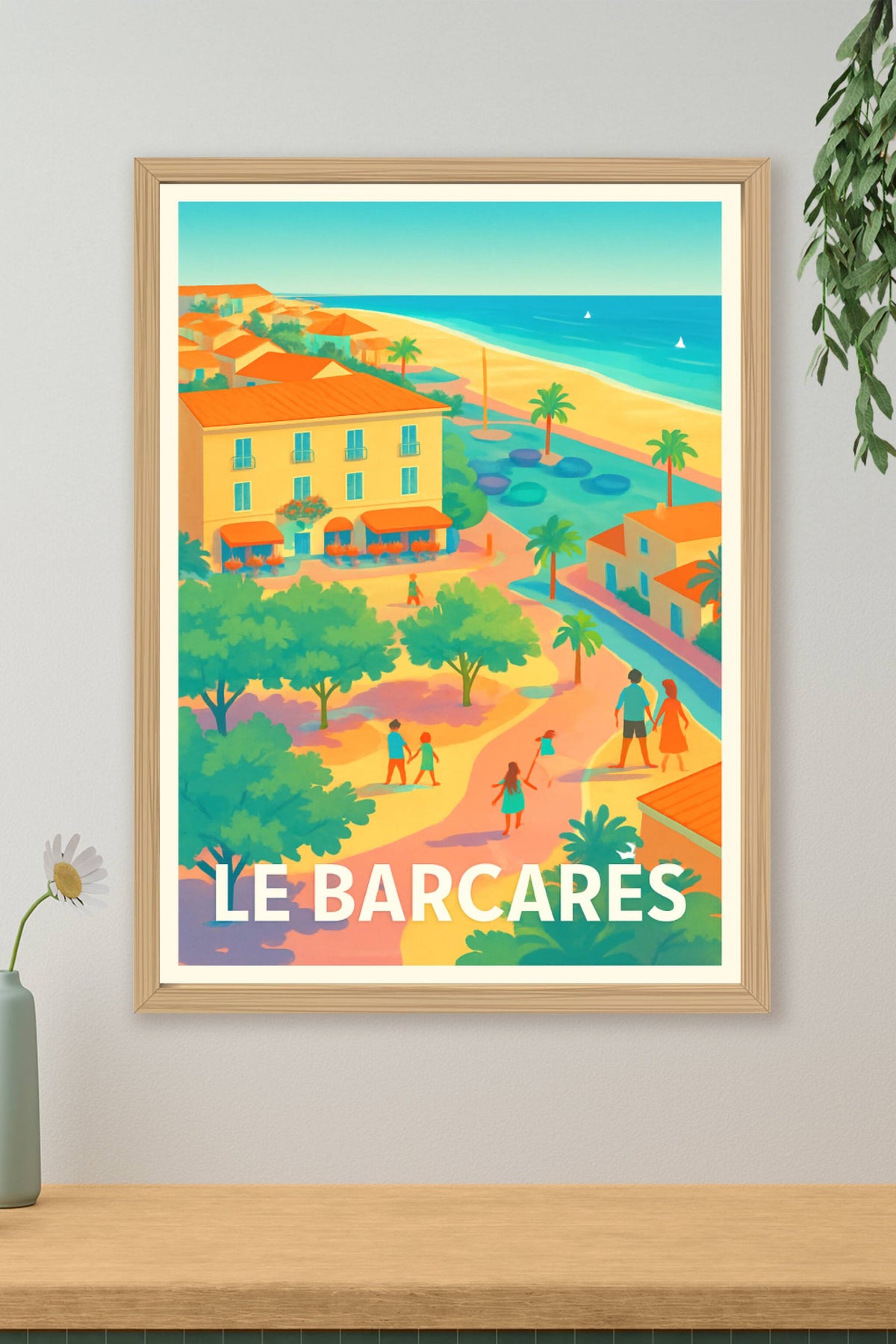 Affiche Le Barcarès — Escapade ensoleillée au bord de la Méditerranée · poster d'art de Le Barcarès