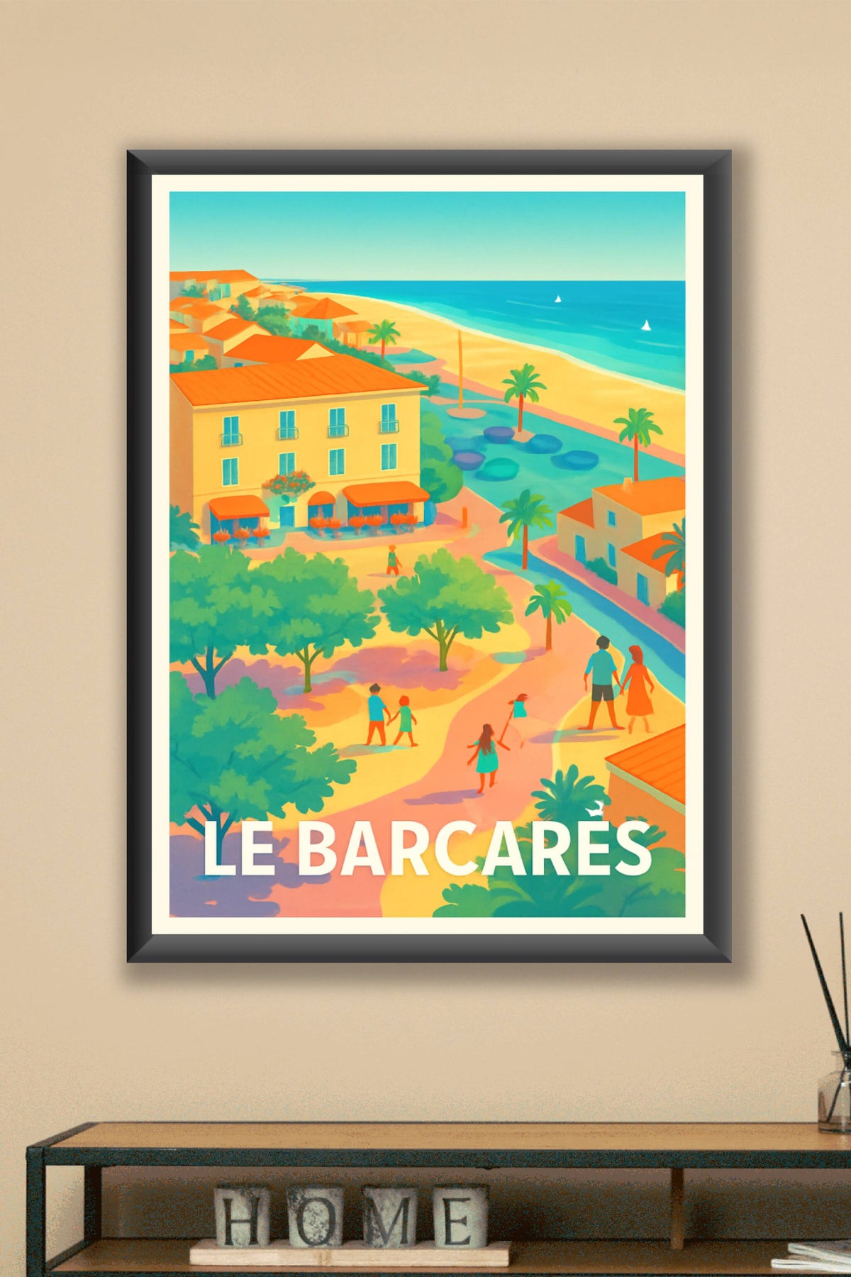 Affiche Le Barcarès — Escapade ensoleillée au bord de la Méditerranée · poster d'art de Le Barcarès