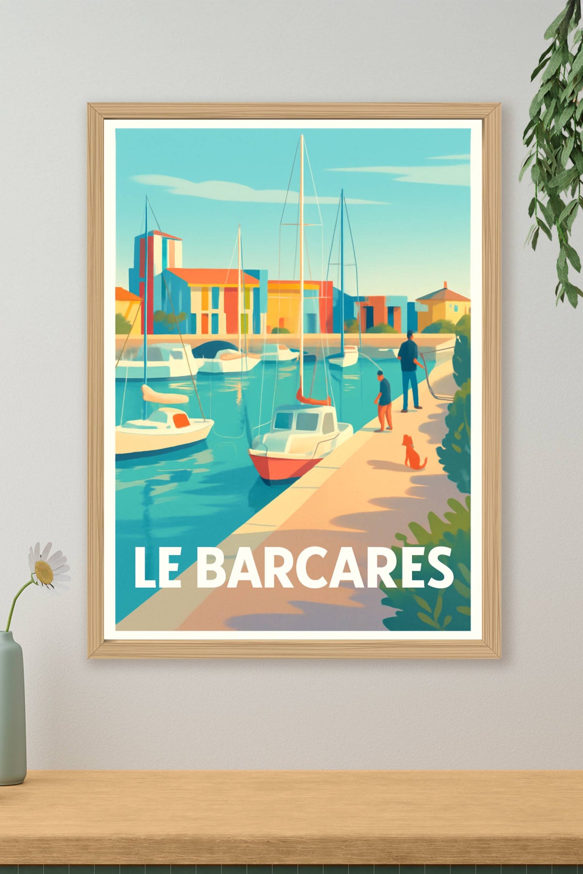 Affiche Le Barcarès — Charme et douceur du port méditerranéen · poster d'art de Le Barcarès