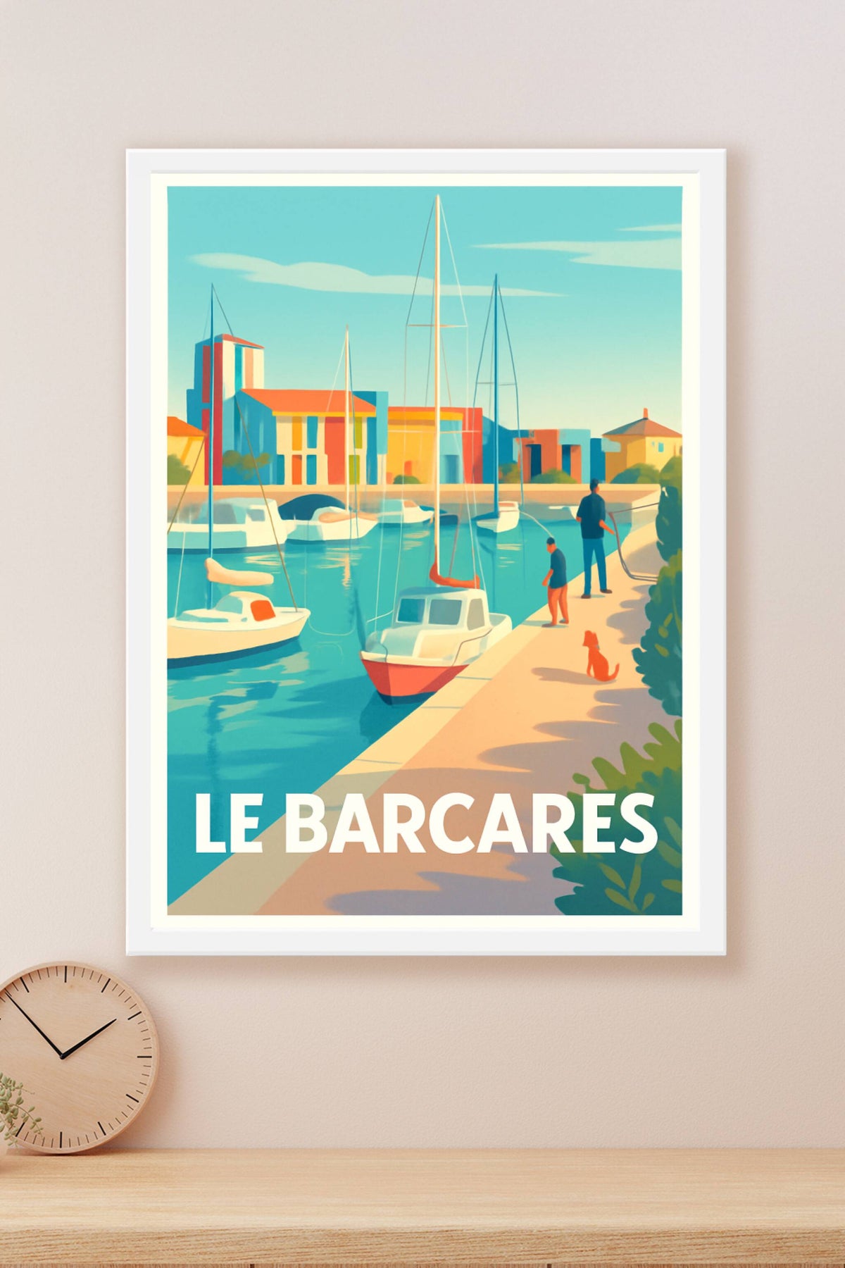 Affiche Le Barcarès — Charme et douceur du port méditerranéen · poster d'art de Le Barcarès