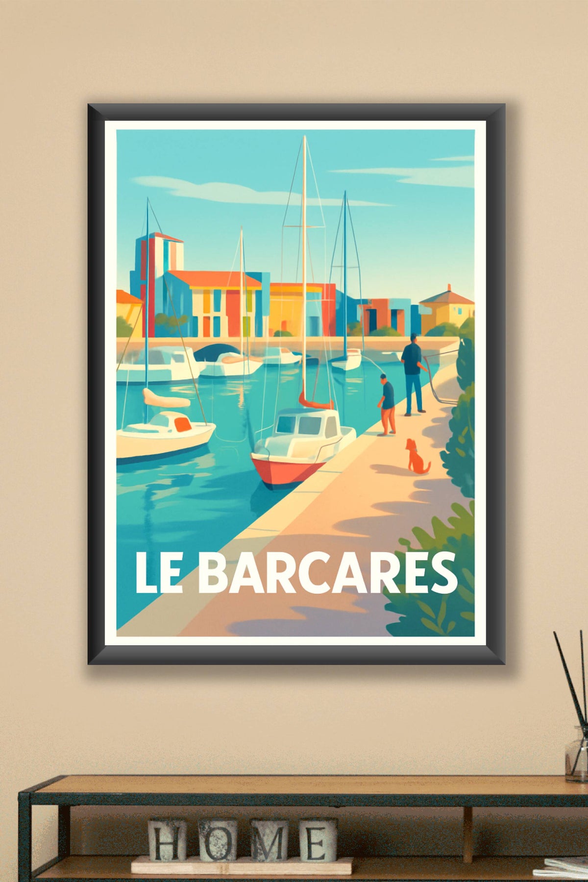 Affiche Le Barcarès — Charme et douceur du port méditerranéen · poster d'art de Le Barcarès