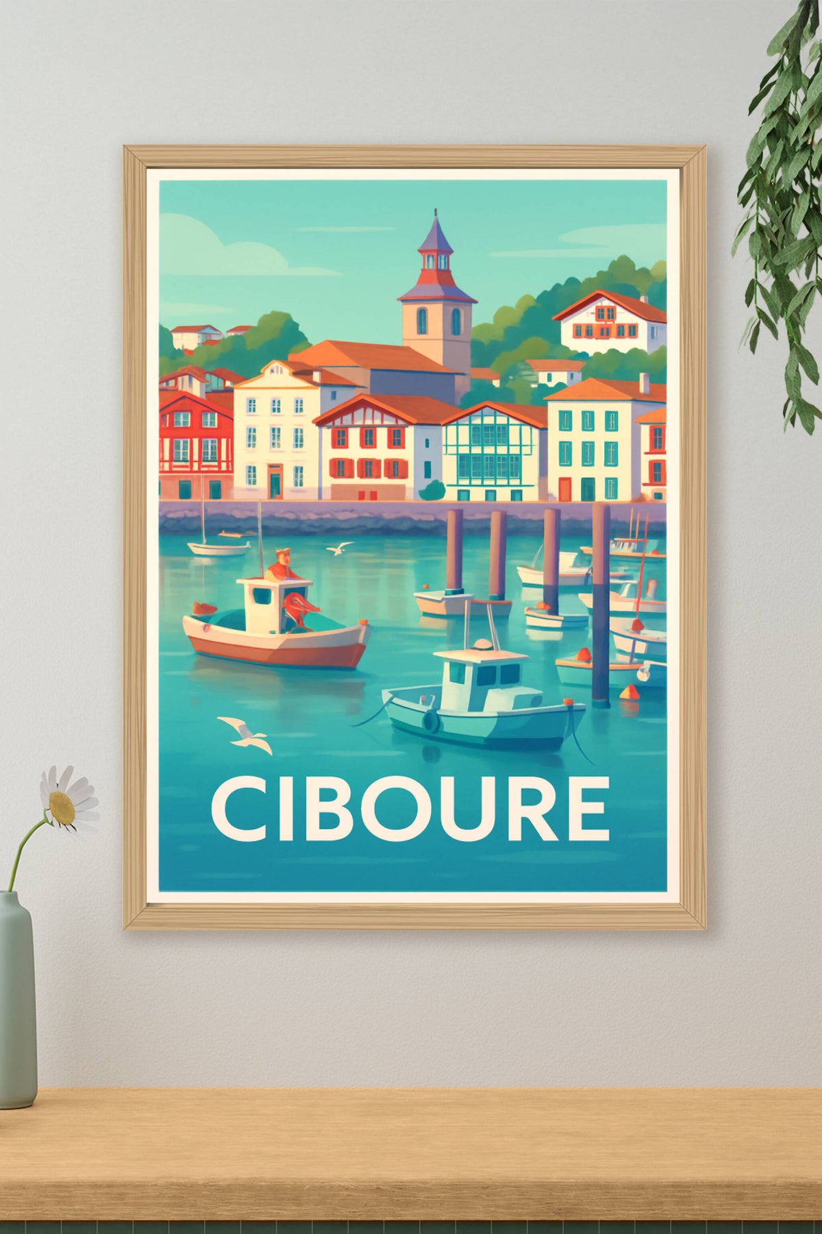 Affiche Ciboure — L'escale paisible au bord de l'eau · poster d'art de Ciboure