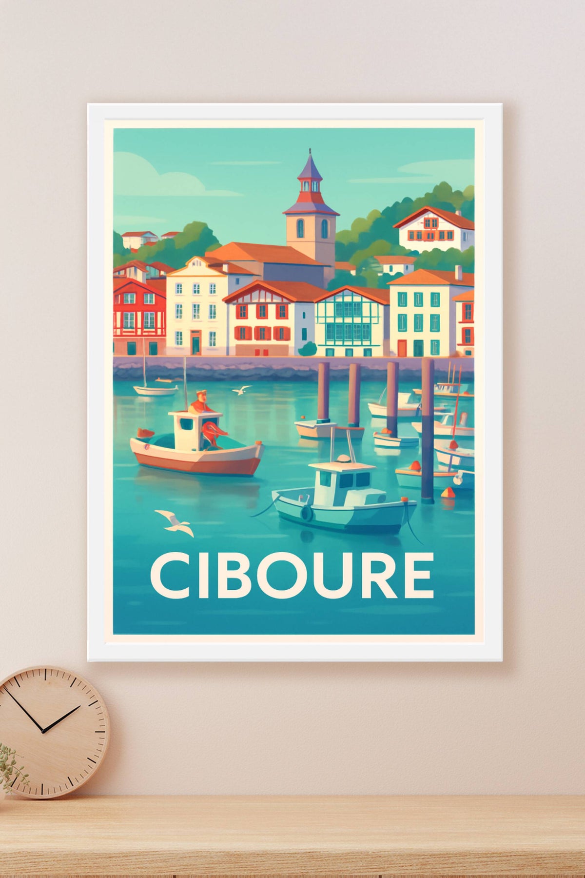 Affiche Ciboure — L'escale paisible au bord de l'eau · poster d'art de Ciboure