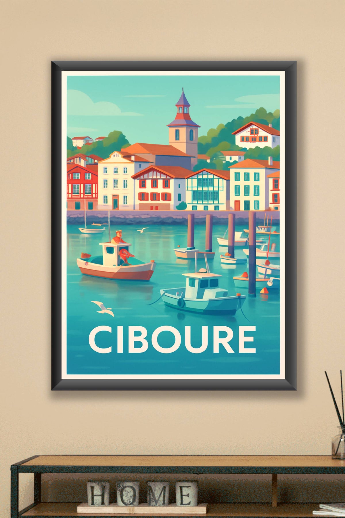 Affiche Ciboure — L'escale paisible au bord de l'eau · poster d'art de Ciboure