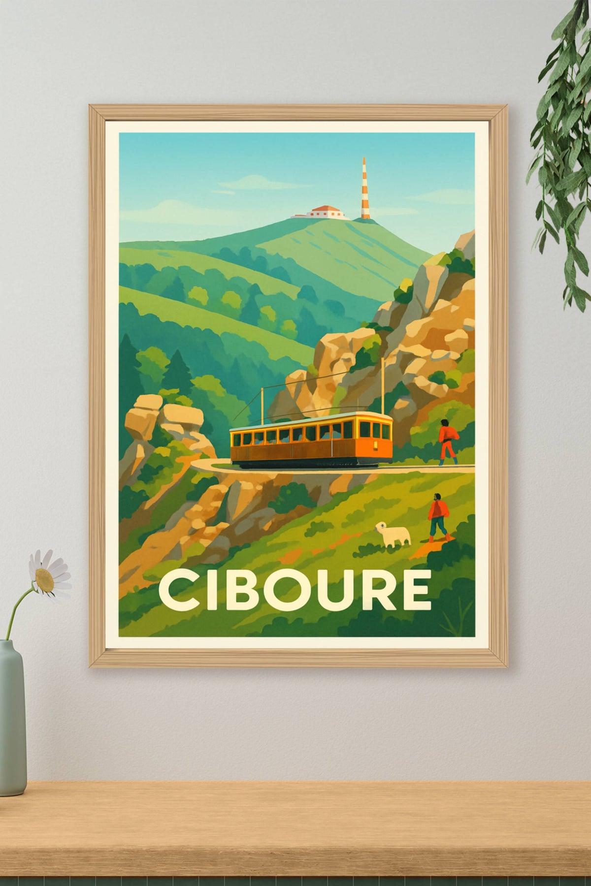 Affiche Ciboure — L'ambiance paisible du train de montagne · poster d'art de Ciboure