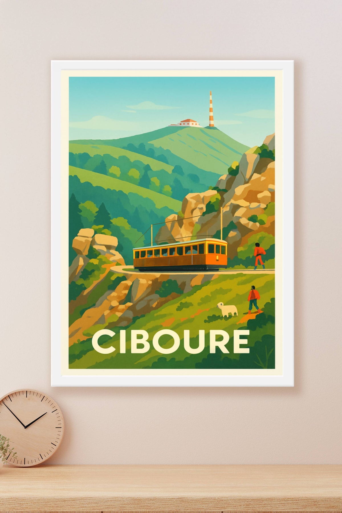 Affiche Ciboure — L'ambiance paisible du train de montagne · poster d'art de Ciboure