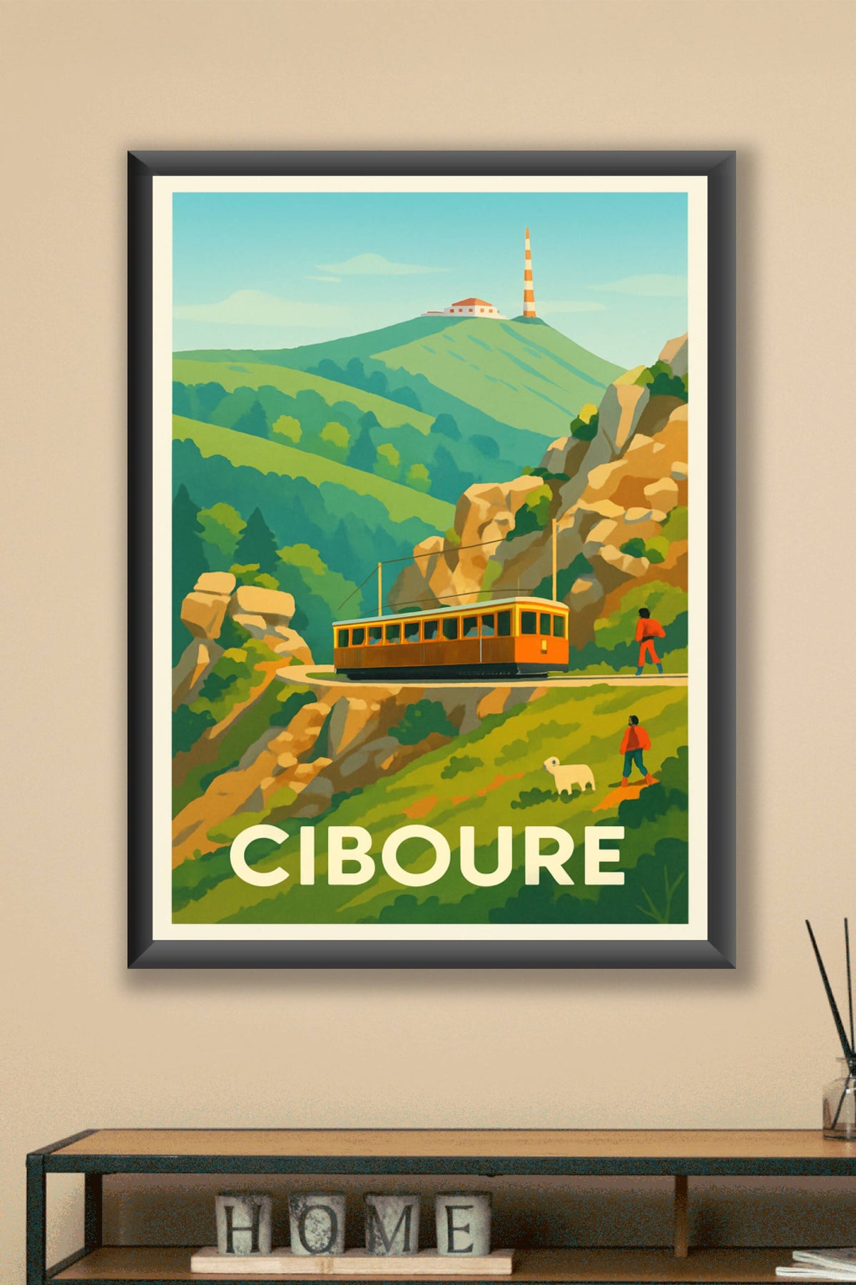 Affiche Ciboure — L'ambiance paisible du train de montagne · poster d'art de Ciboure