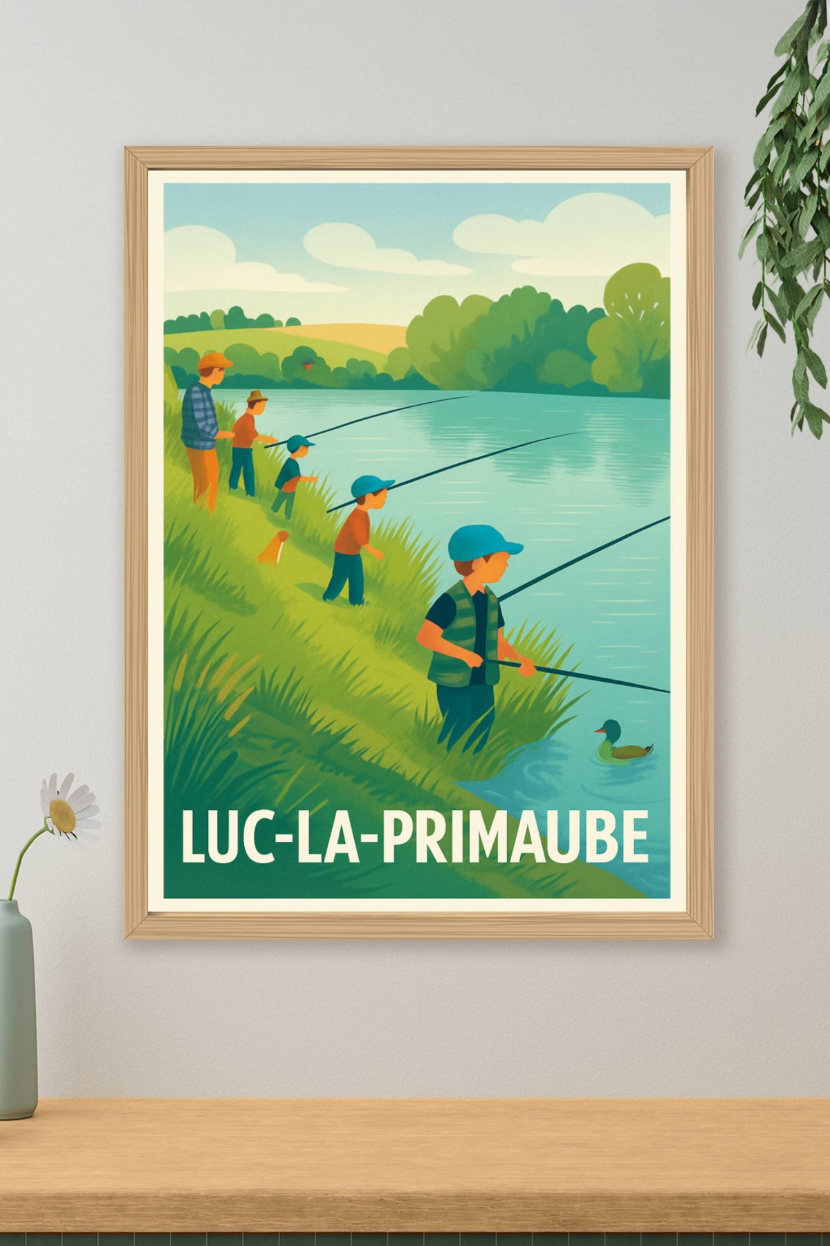 Affiche Luc-la-Primaube — La sérénité au bord de l'eau · poster d'art de Luc-la-Primaube