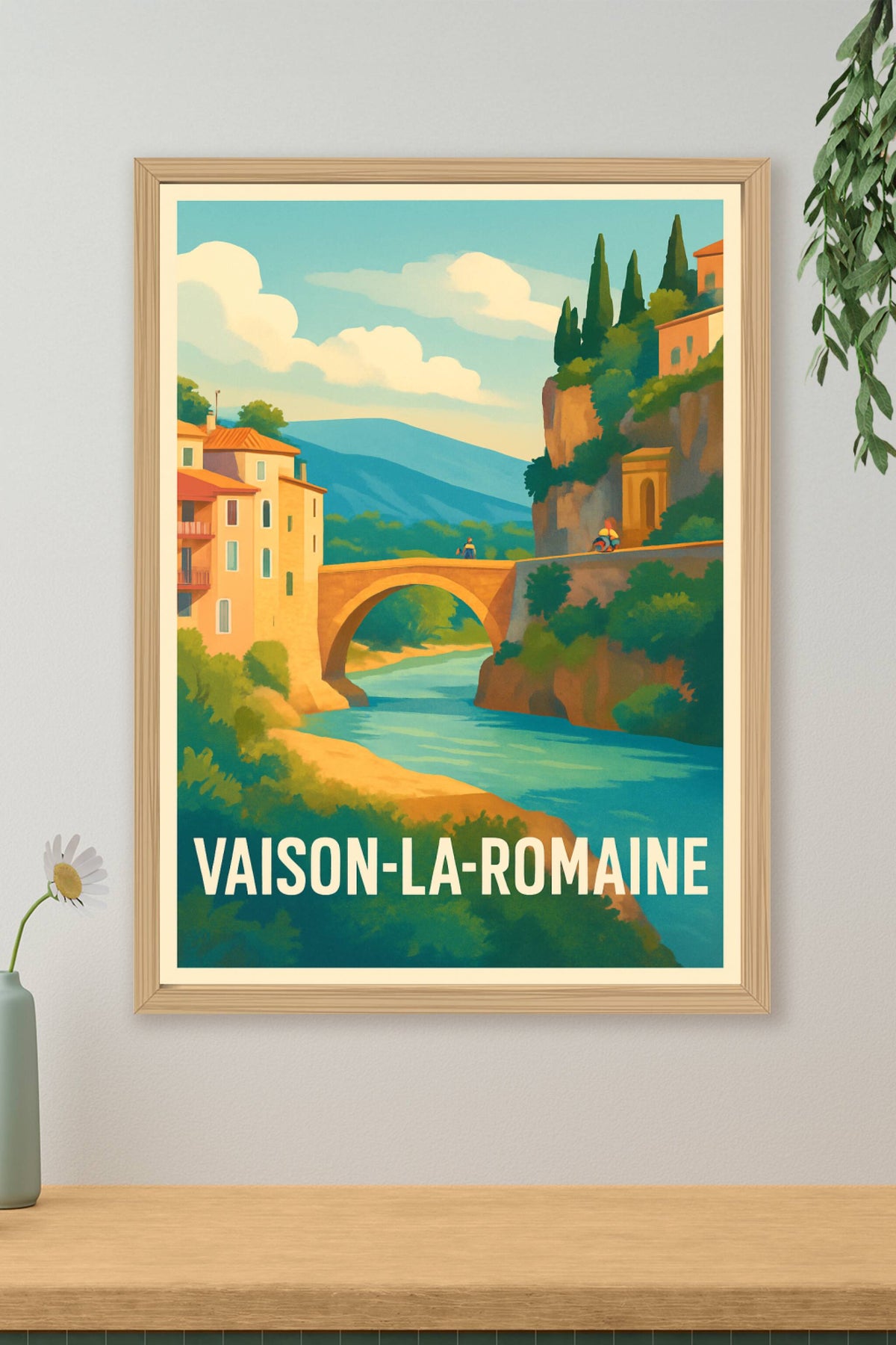 Affiche Vaison-la-Romaine — Charme et sérénité en Provence · poster d'art de Vaison-la-Romaine