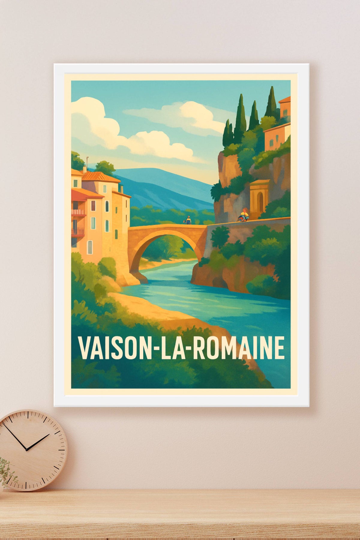 Affiche Vaison-la-Romaine — Charme et sérénité en Provence · poster d'art de Vaison-la-Romaine