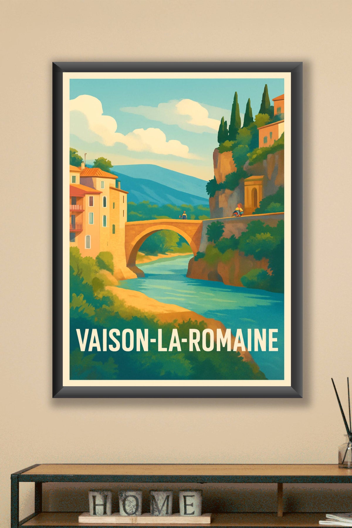 Affiche Vaison-la-Romaine — Charme et sérénité en Provence · poster d'art de Vaison-la-Romaine