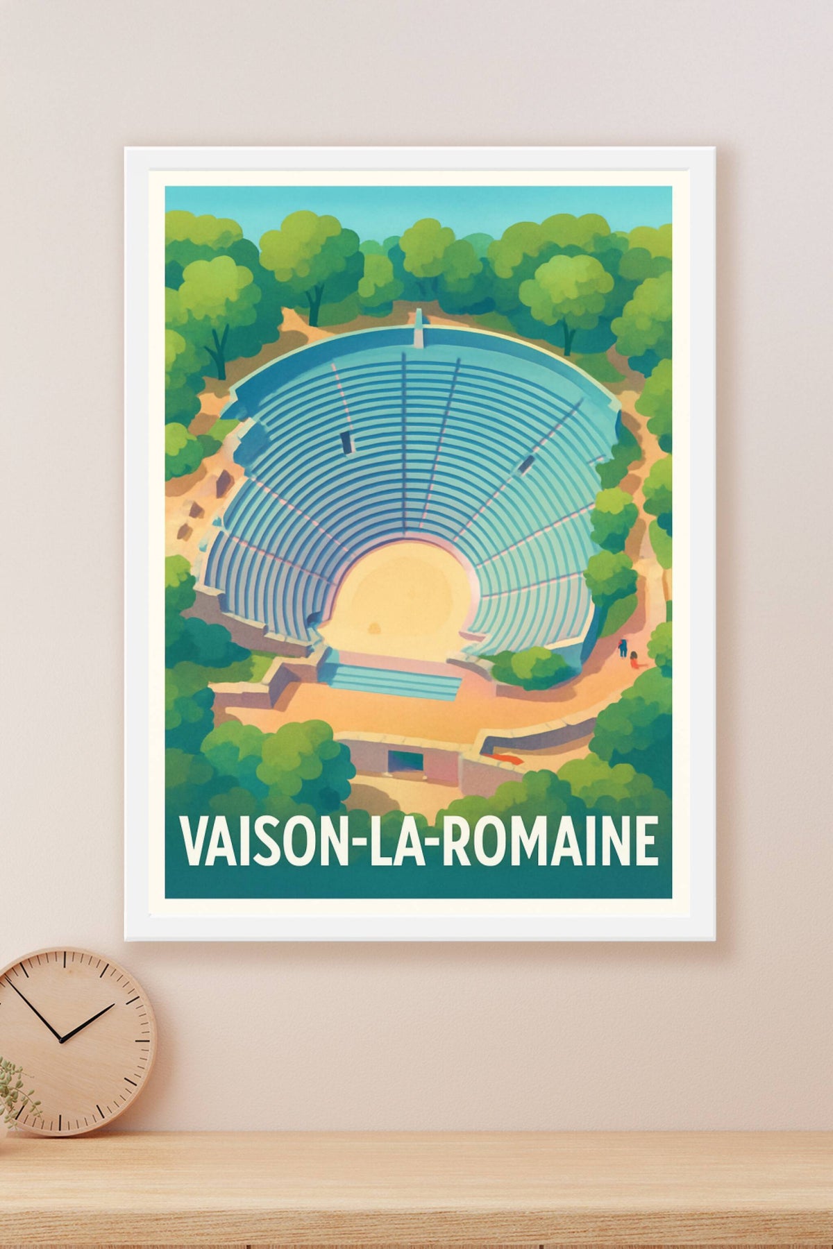 Affiche Vaison-la-Romaine — L'amphithéâtre antique au cœur de la nature · poster d'art de Vaison-la-Romaine