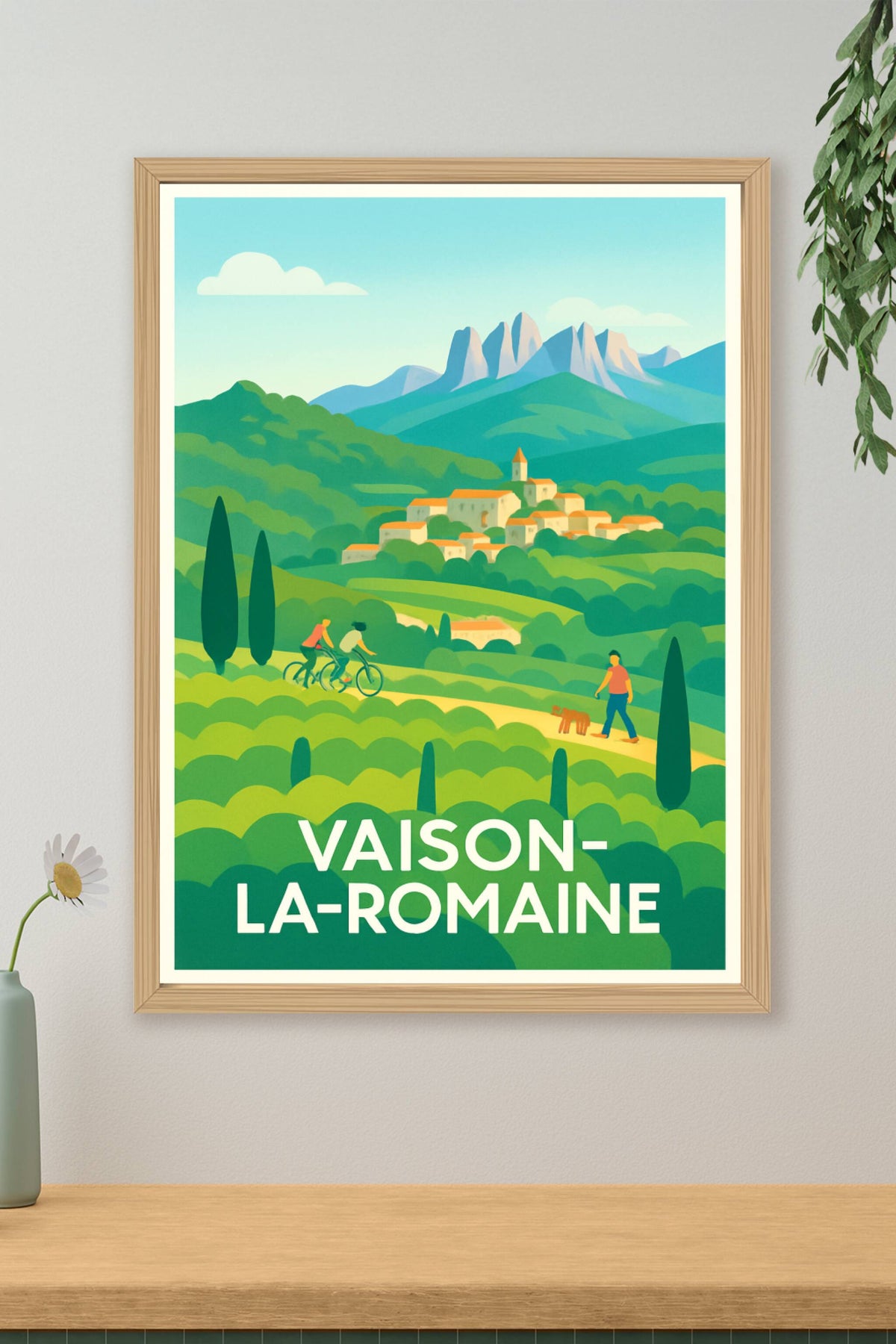 Affiche Vaison-la-Romaine — Charme provençal entre collines et montagnes · poster d'art de Vaison-la-Romaine