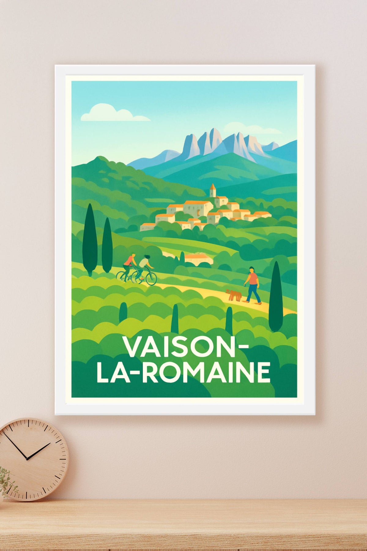 Affiche Vaison-la-Romaine — Charme provençal entre collines et montagnes · poster d'art de Vaison-la-Romaine