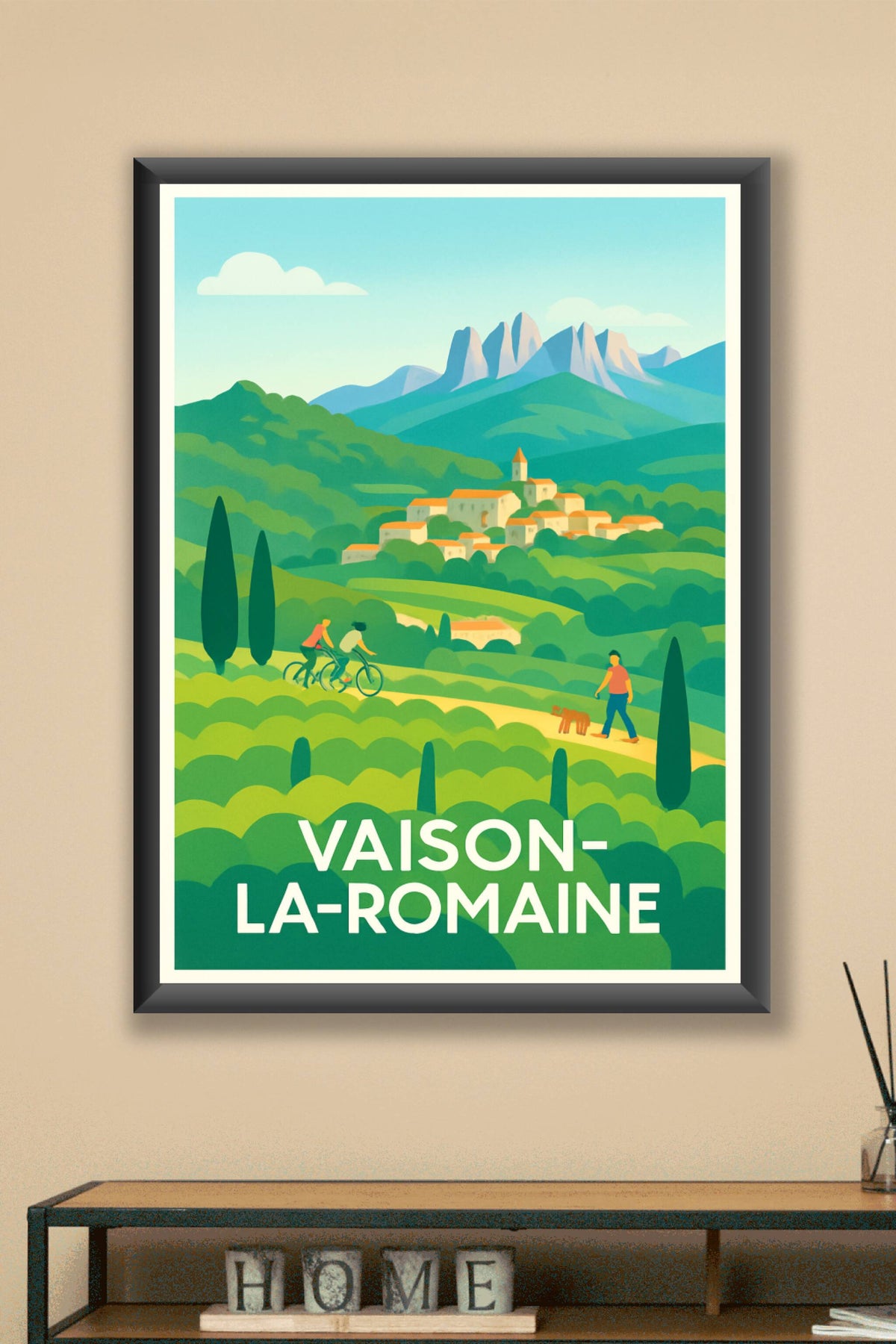Affiche Vaison-la-Romaine — Charme provençal entre collines et montagnes · poster d'art de Vaison-la-Romaine
