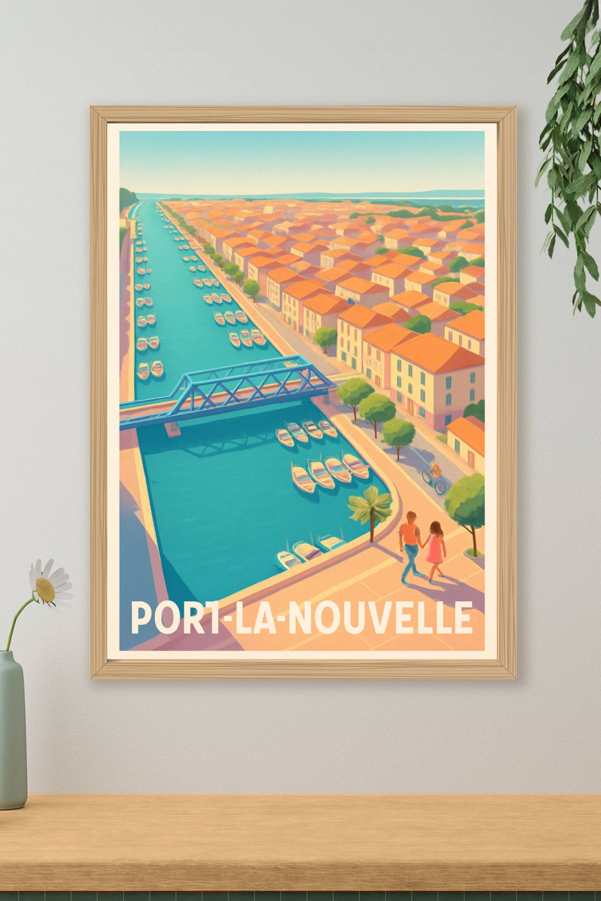 Affiche Port-la-Nouvelle — Douceur et charme méditerranéen · poster d'art de Port-la-Nouvelle