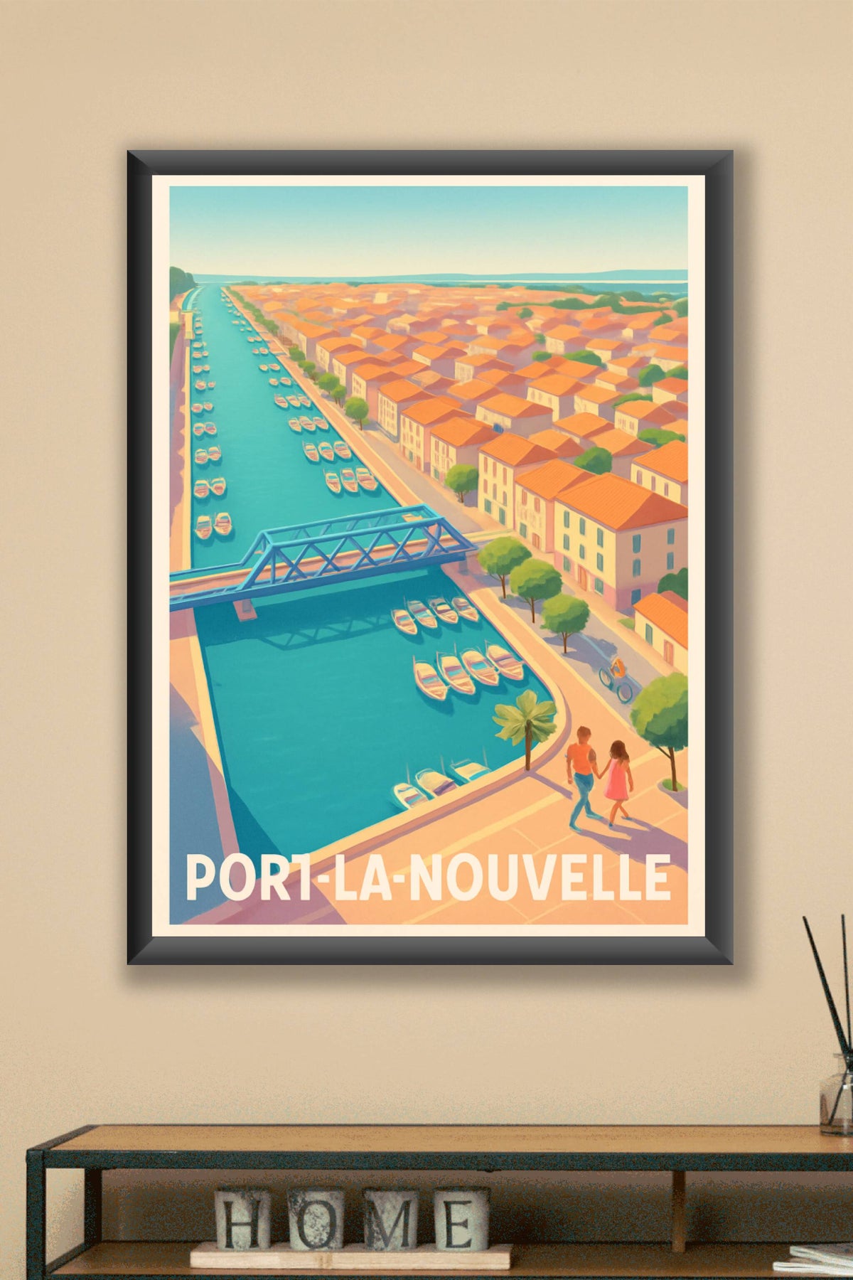 Affiche Port-la-Nouvelle — Douceur et charme méditerranéen · poster d'art de Port-la-Nouvelle