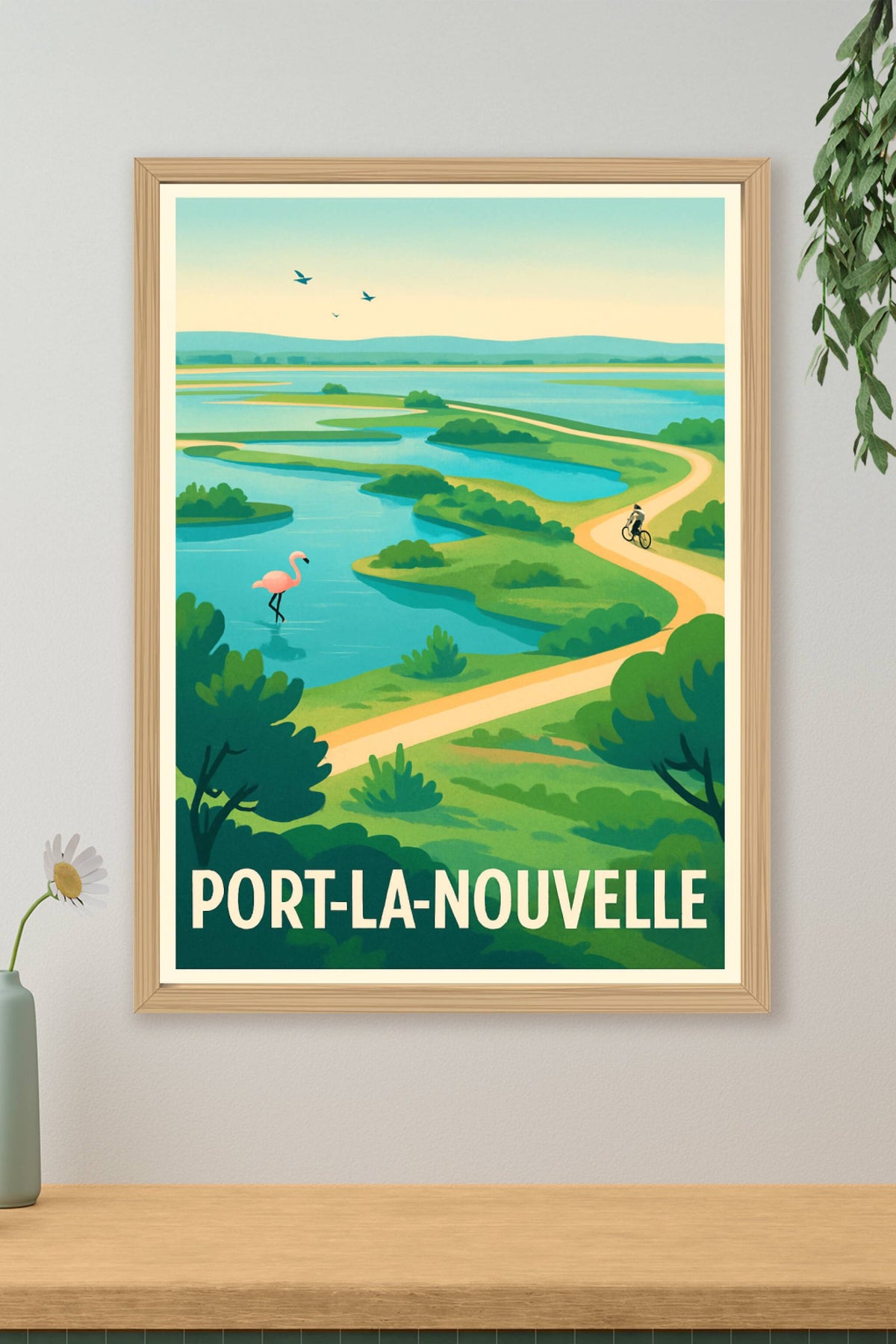 Affiche Port-la-Nouvelle — Évasion nature au bord de l'eau · poster d'art de Port-la-Nouvelle