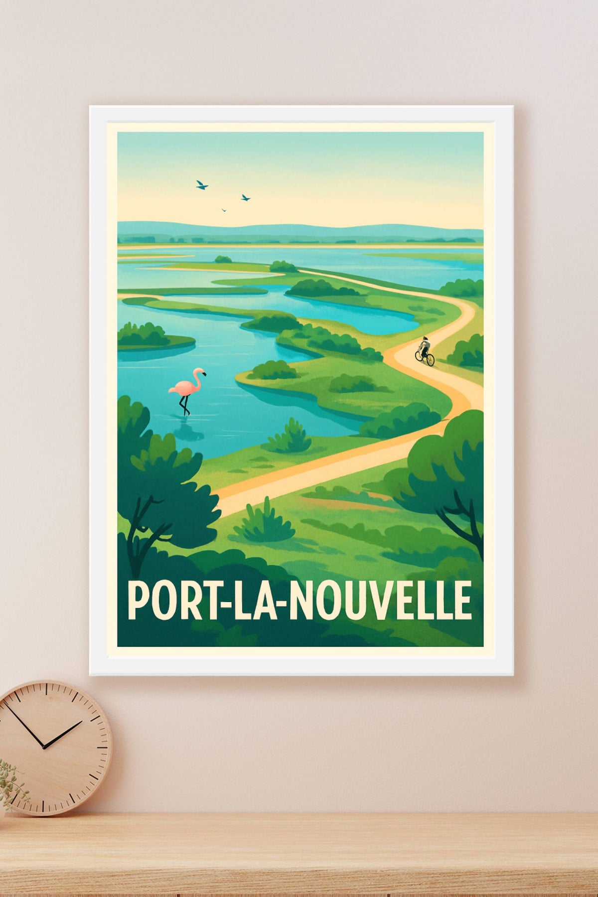 Affiche Port-la-Nouvelle — Évasion nature au bord de l'eau · poster d'art de Port-la-Nouvelle