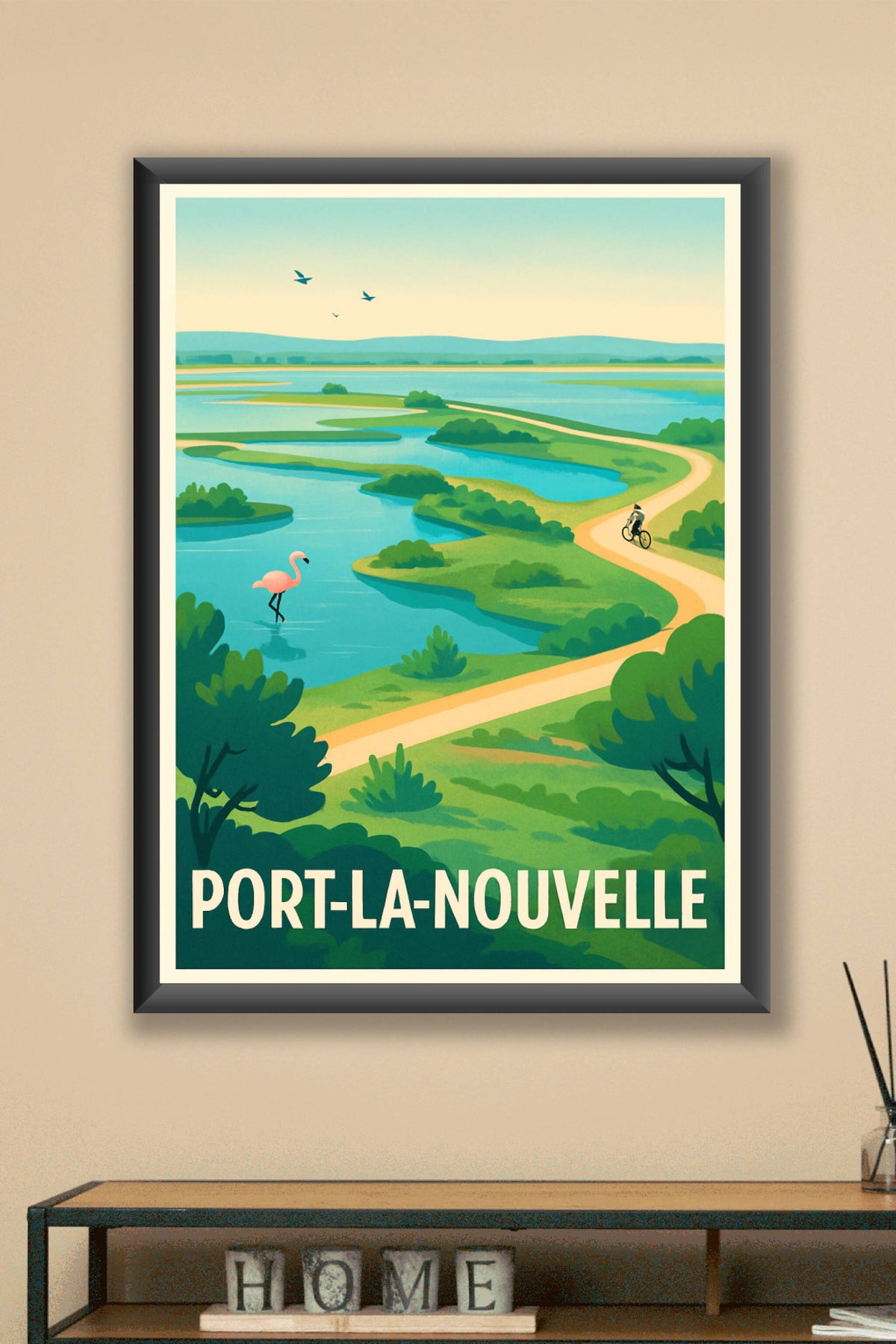 Affiche Port-la-Nouvelle — Évasion nature au bord de l'eau · poster d'art de Port-la-Nouvelle