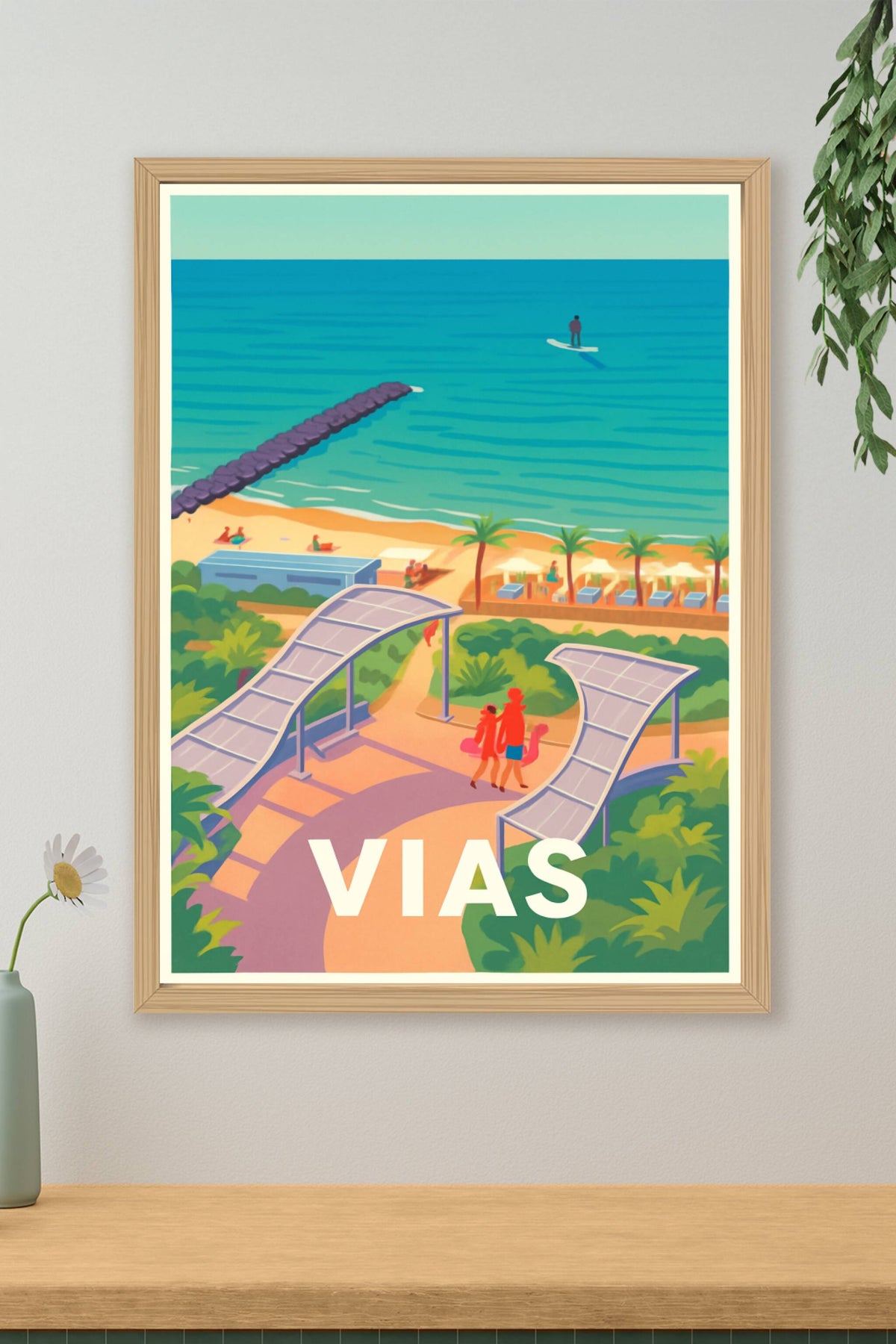 Affiche Vias — Évasion et douceur au bord de la mer · poster d'art de Vias